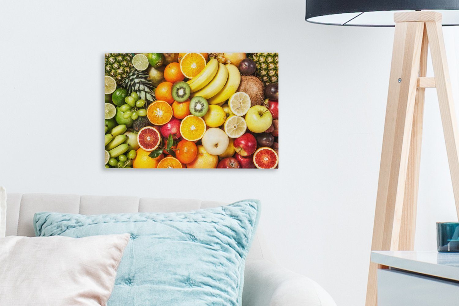 - Leinwandbilder, Wanddeko, Banane Leinwandbild Kiwi - OneMillionCanvasses® (1 Aufhängefertig, 30x20 Wandbild St), cm Obst,