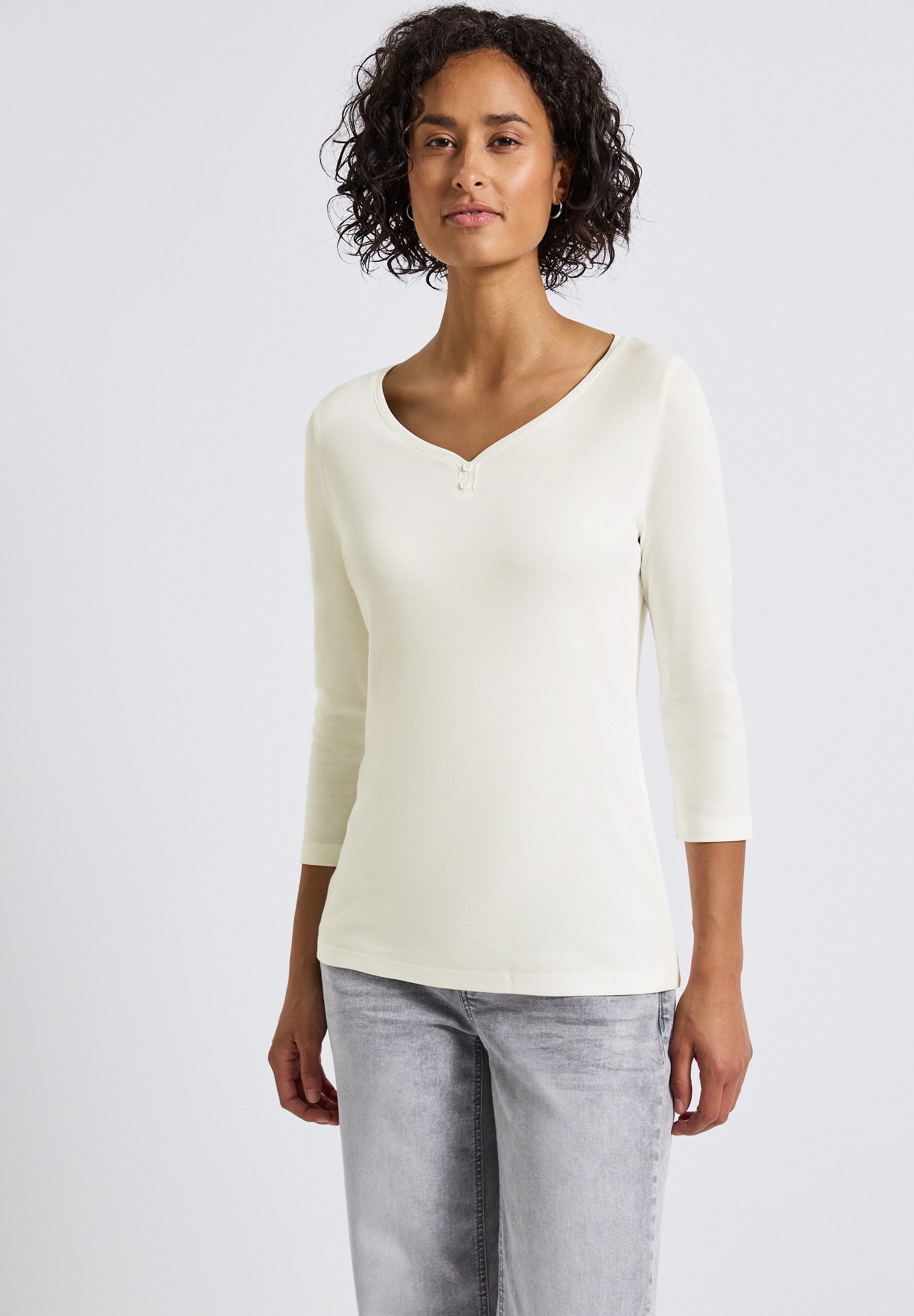 STREET ONE 3/4-Arm-Shirt im soften Baumwoll-Mix