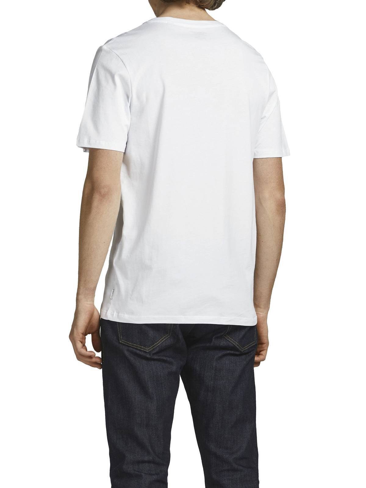 Jack & Jones - JACBASIC NECK Weiß CREW 4er Herren TEE T-Shirt, T-Shirt Pack