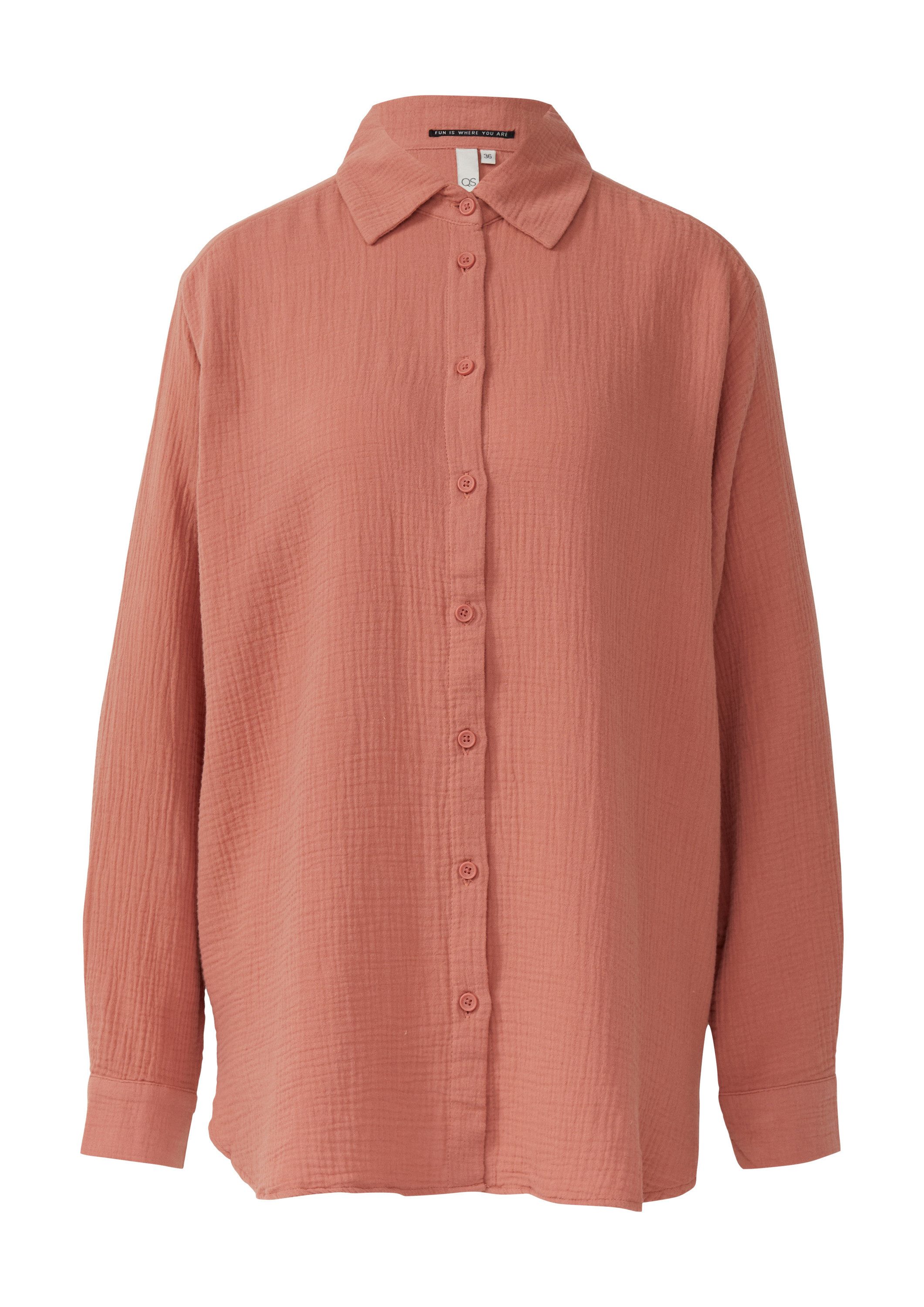 QS Langarmbluse Bluse Hemdbluse aus Musselin günstig online kaufen