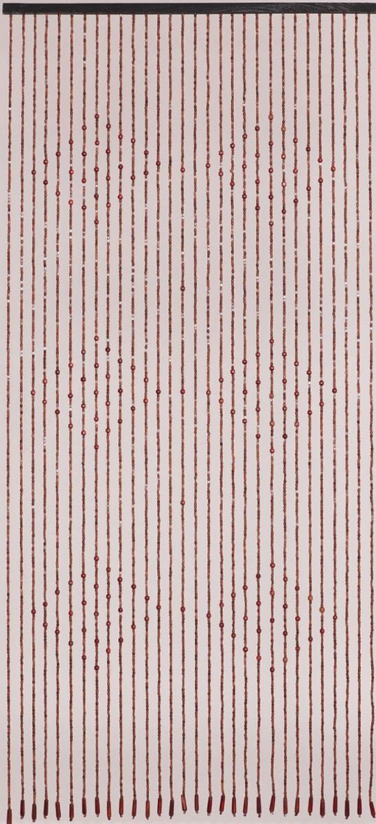 CONACORD Türvorhang Decona Ganges Dekovorhang braun, Hakenaufhängung, halbtransparent, 90 x 200 cm, Holz - handgearbeitet und lackiert