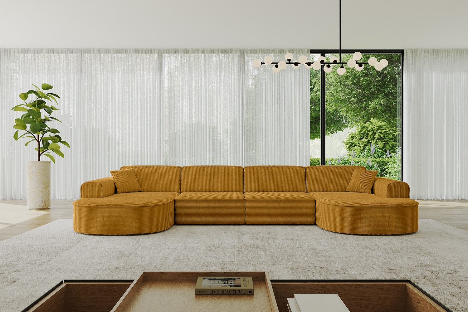 ALTDECOR Wohnlandschaft MARI-U2, Sofa Praktische Bequeme Funktionsecke Couch U-Form Eckcouch, Corner Sofa U-Form Vielseitige Sofa Wohnlandschaft Wohnzimmer