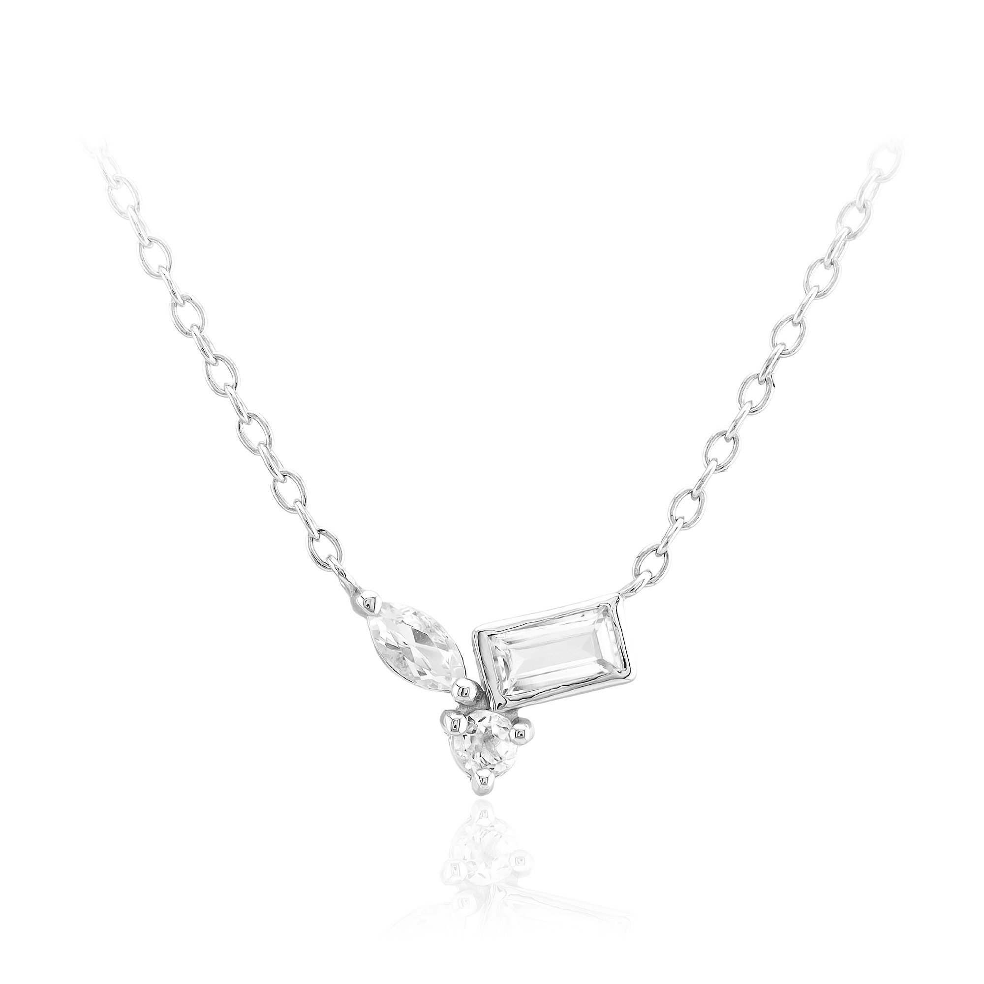 Cavill Silberkette Weißer Topas Sterling Silber Halskette (1-tlg)