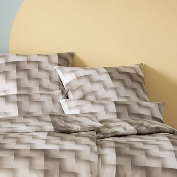 Bettwäsche Estella Schweizer Premium Satin Bettwäsche 135x200 Jendrik sand Karo, Estella, Satin, 2 teilig