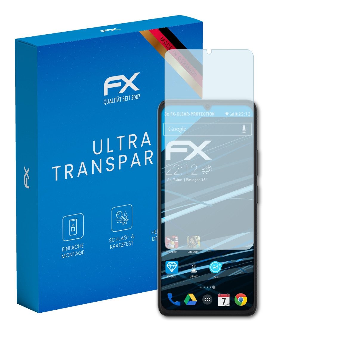 atFoliX Schutzfolie Displayschutz für Cubot A20, (3 Folien), Ultraklar und hartbeschichtet