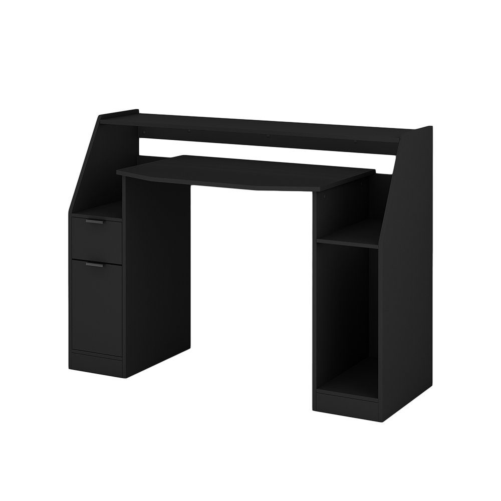 Vicco Computertisch Tails, Schwarz, 123 x 45 cm mit Schubladen