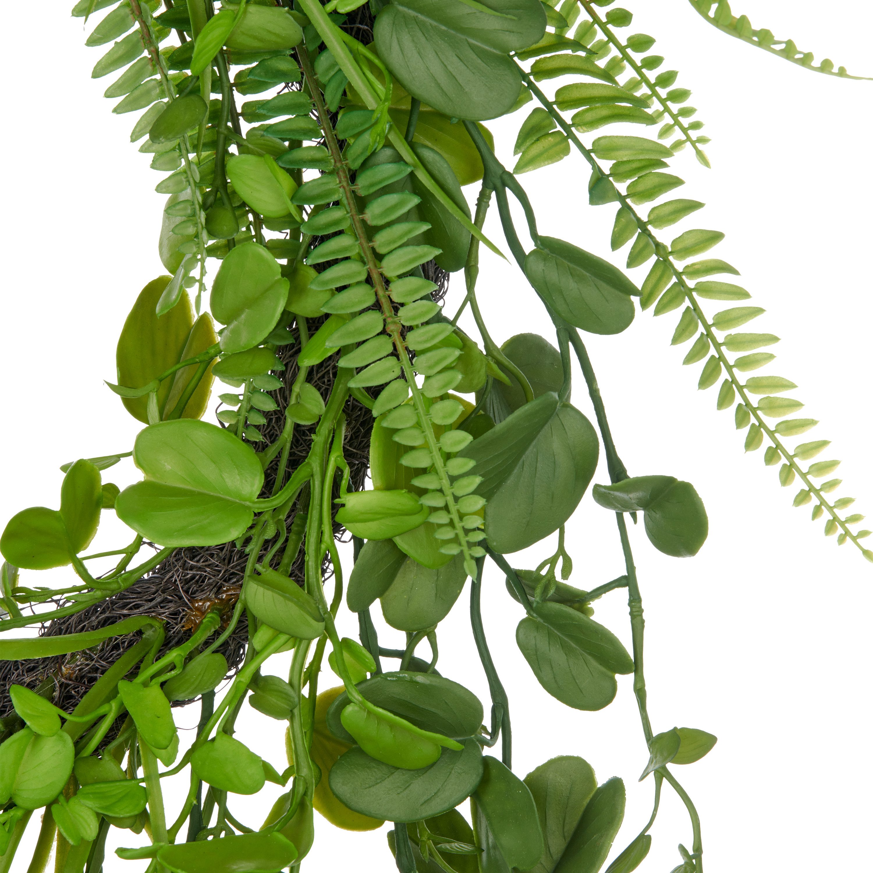 Kunstkranz Kranz mit Blättern, Creativ green, Höhe 90 cm, mit detailgetreuen Blatt- und Farnzweigen