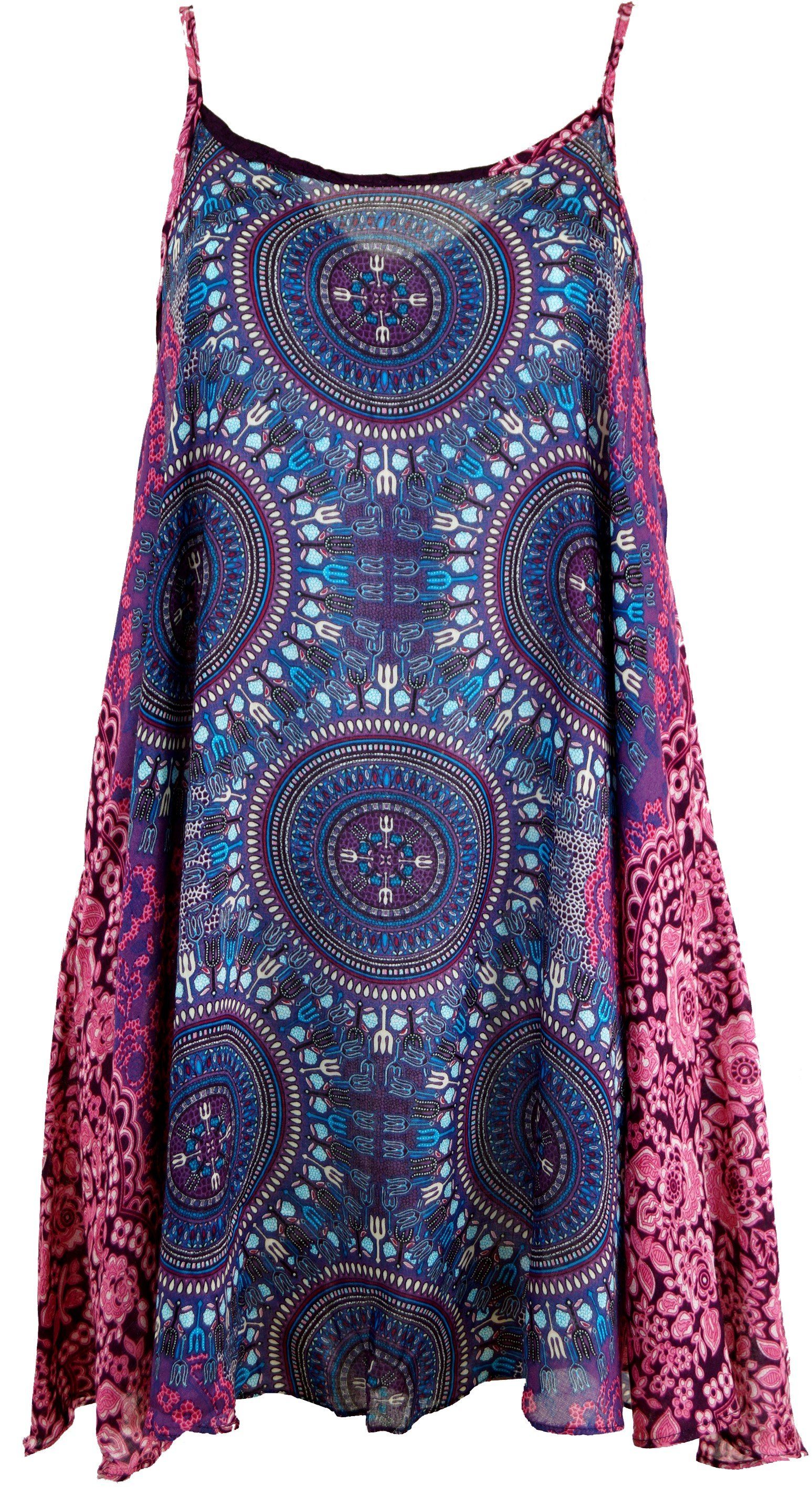 Guru-Shop Midikleid Boho Dashiki Minikleid, Trägerkleid,.. alternative Bekleidung