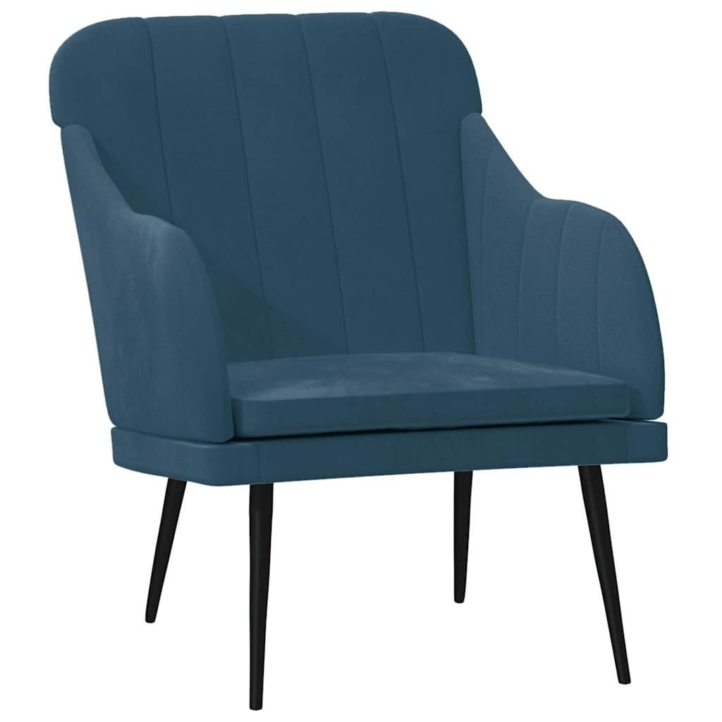 vidaXL Sessel Sessel Blau 63x76x80 cm Samt (1-St)