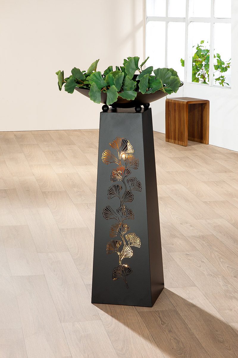 MF Dekoschale Ginkgo Elegance Schalenständer Schwarz Metall 95cm Dekosäule günstig online kaufen