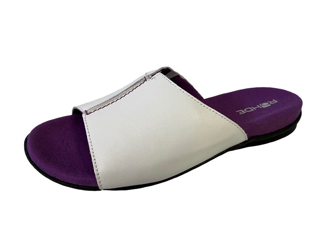 Outlet-Rabatt Rohde Pantolette mit seitlichem Stretcheinsatz violett weiß