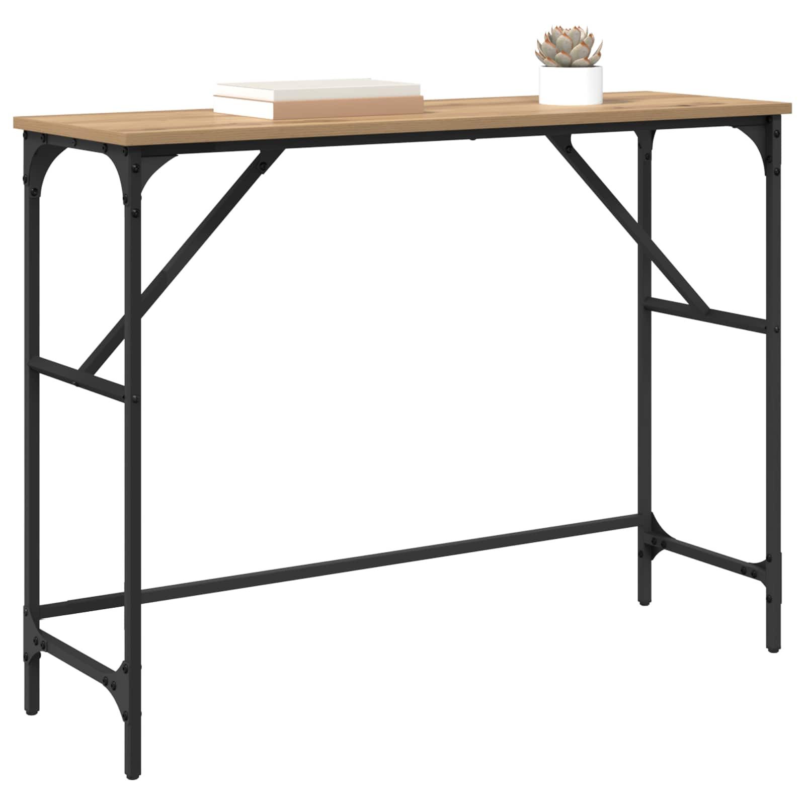 vidaXL Nachttisch Konsolentisch Artisan-Eiche 100 x 32 x 75 cm Holzwerkstoff (1-St)