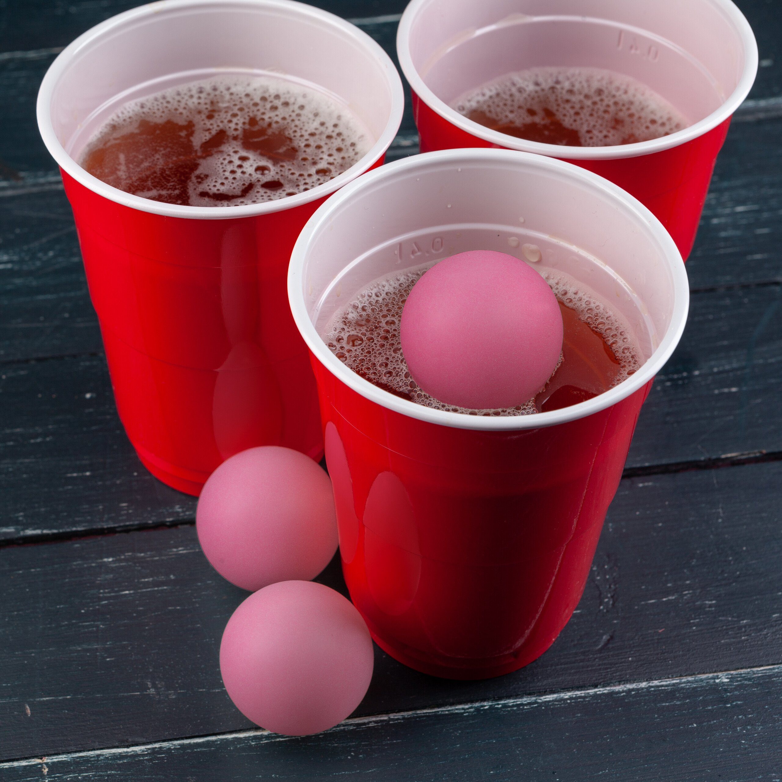 Pinke Tischtennisball 100er Beer Set relaxdays Bälle im Pong
