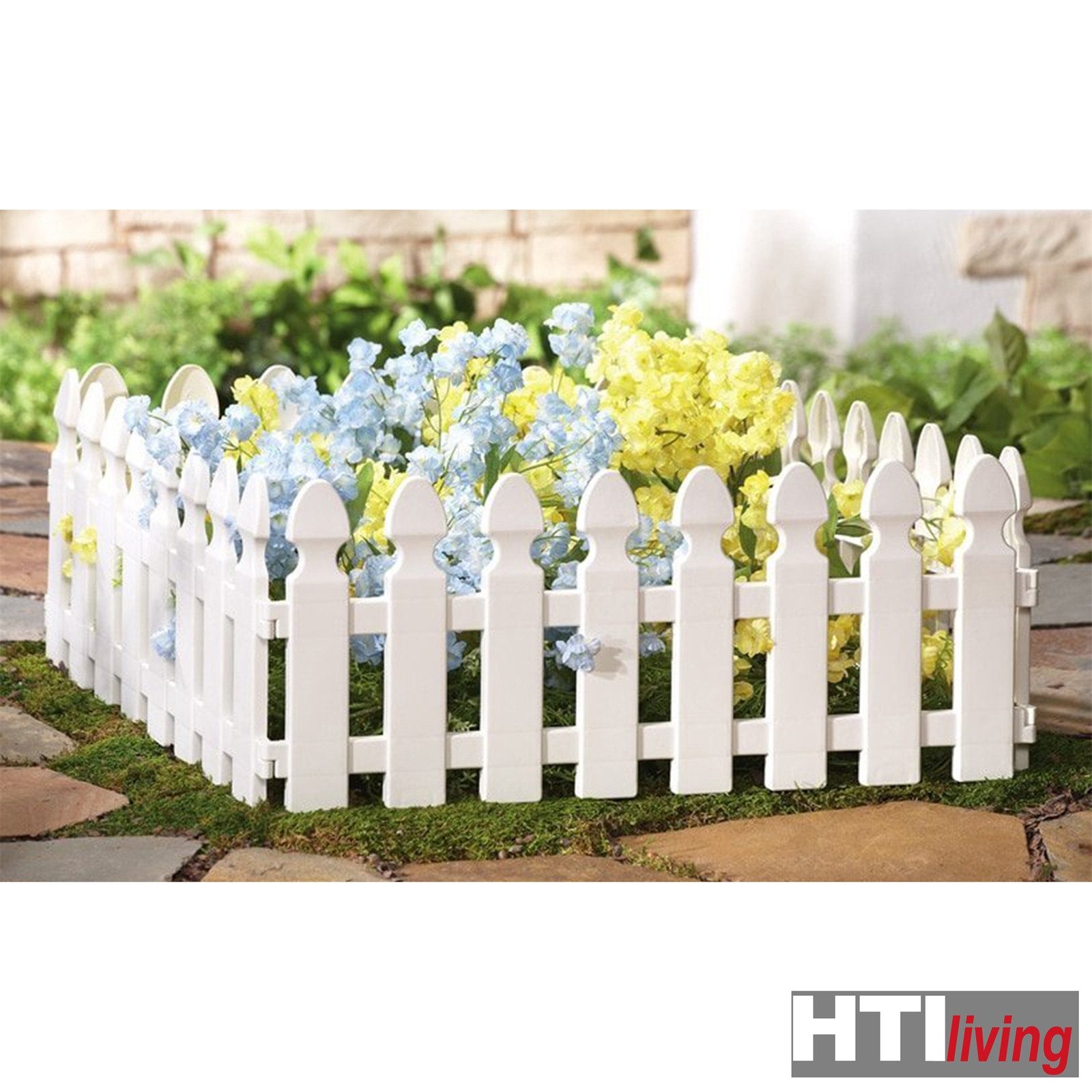 HTI-Living Beetbegrenzung Zierzaun Palisade 4-teilig Nessa, 4 Zaunelemente, Beeteinfassung Beetbegrenzung