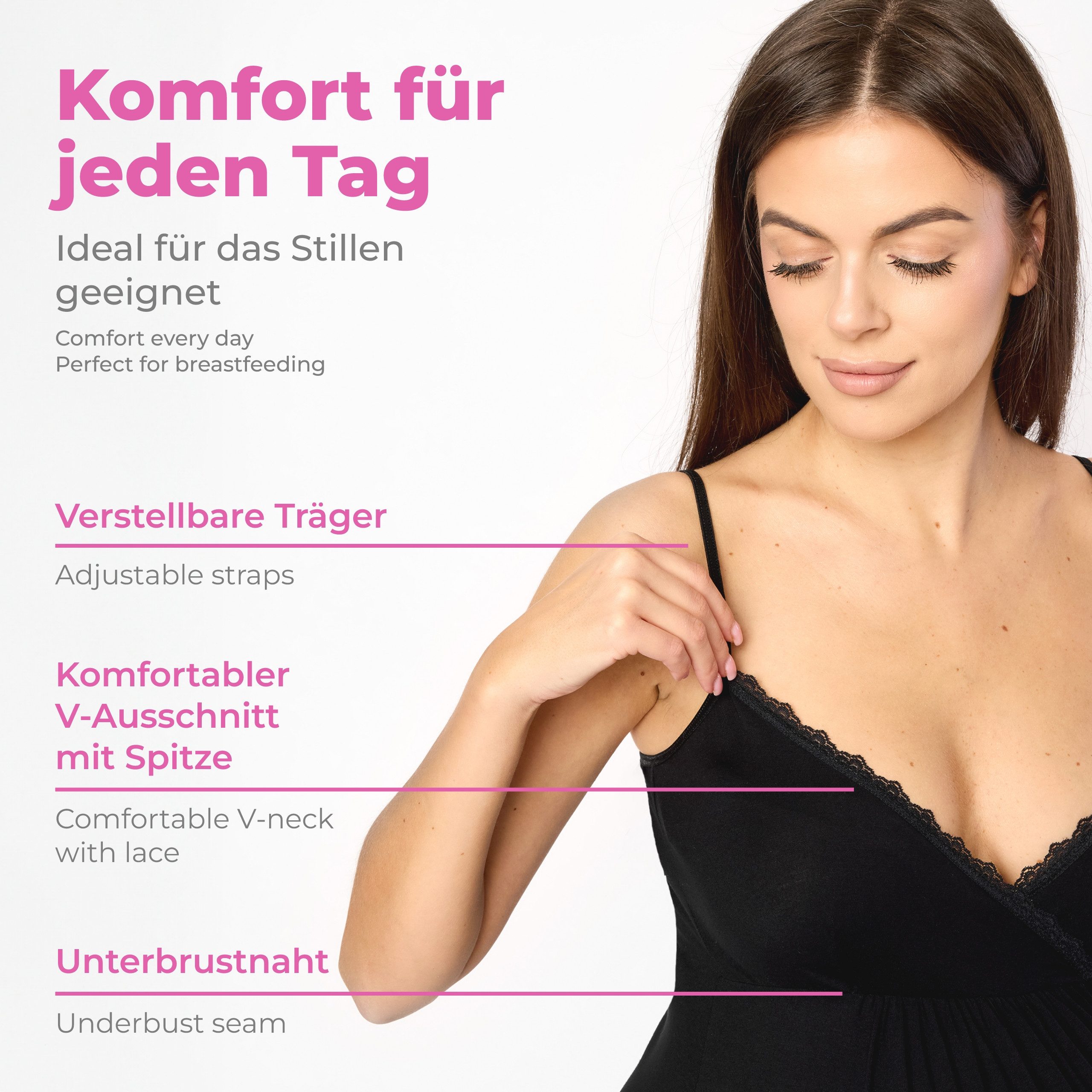 Merry Style Unterkleid Unterkleid Schwangerschaft Schwangerschaftskleid aus Viskose MS10-466 (1-tlg)