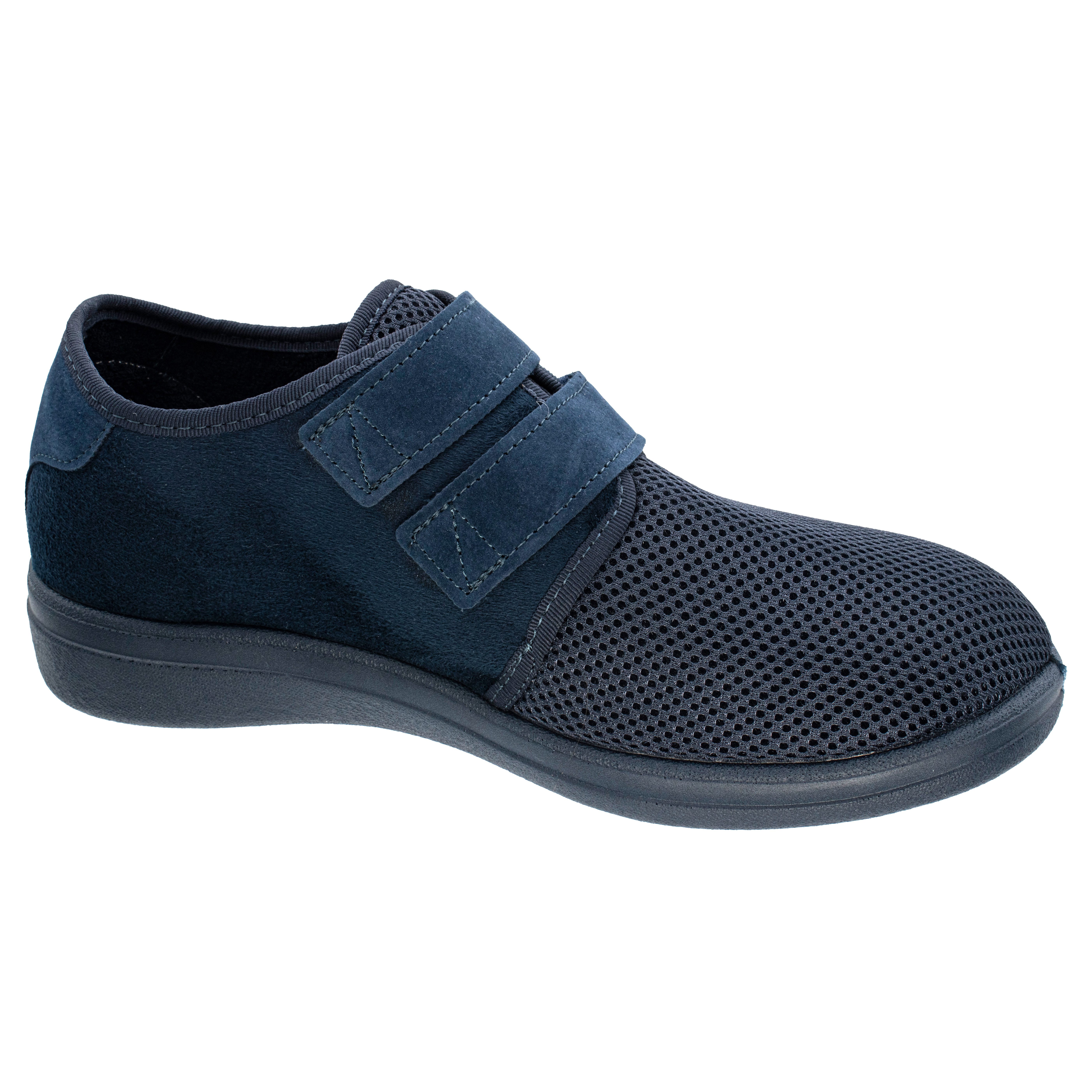 Fischer-Markenschuh Bad Wiessee Klettschuh aus Mesh/Velour, mit Frotteefutter, Einlegesohle herausnehmbar
