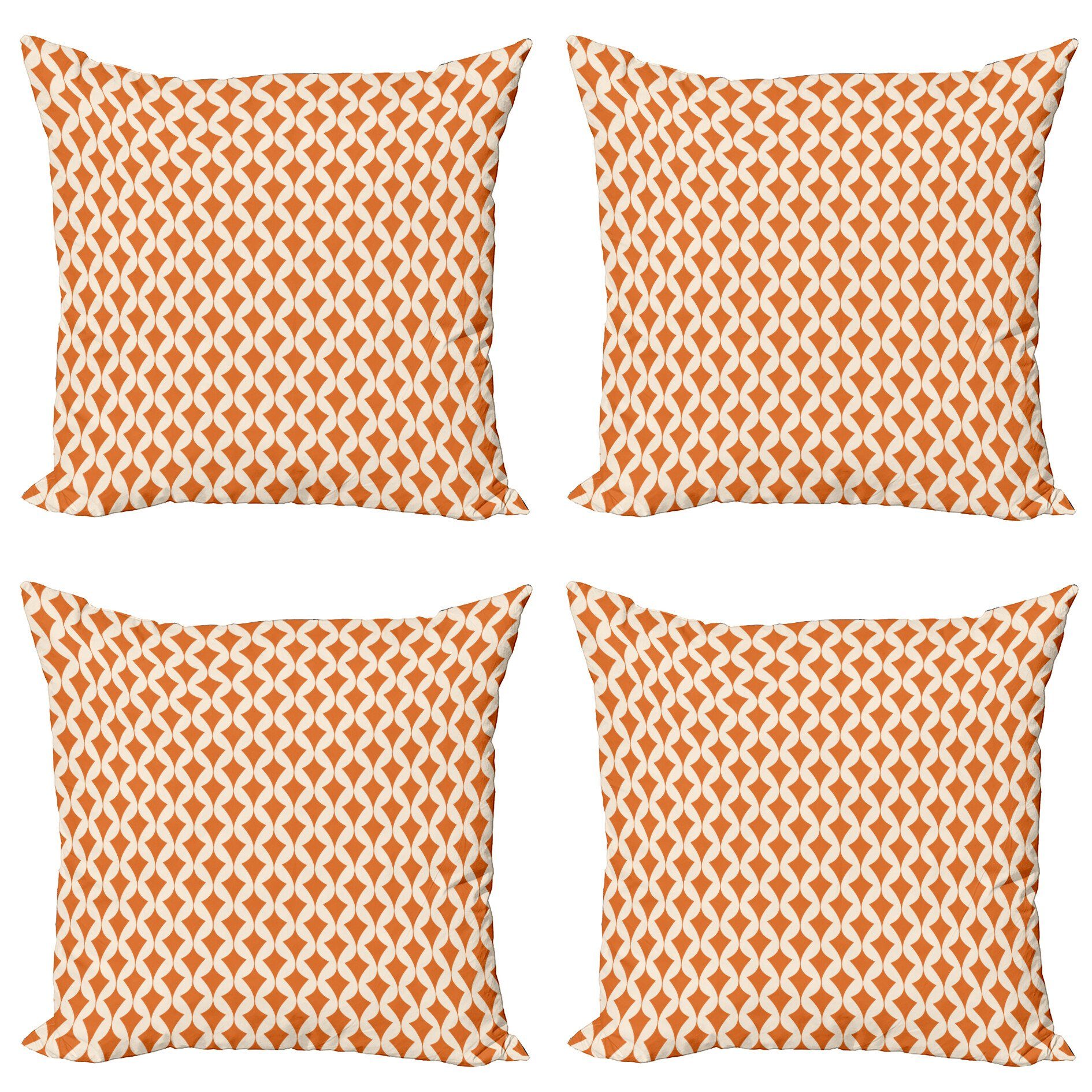 Kissenbezüge Modern Accent Doppelseitiger Beige Orange Abstract (4 Ornament Stück), Abakuhaus Digitaldruck
