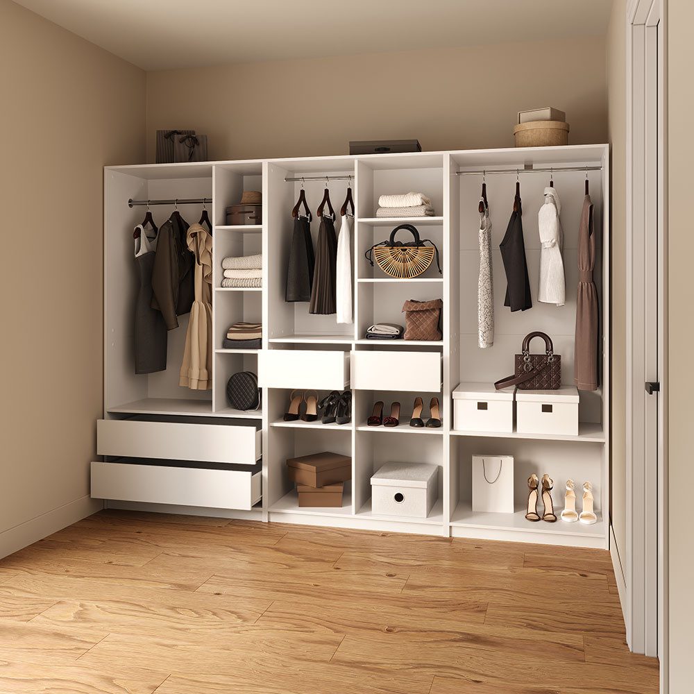 Livinity® Kleiderschrank Trento, Weiß, 3er Set (3-St) – Bild 4 von 5