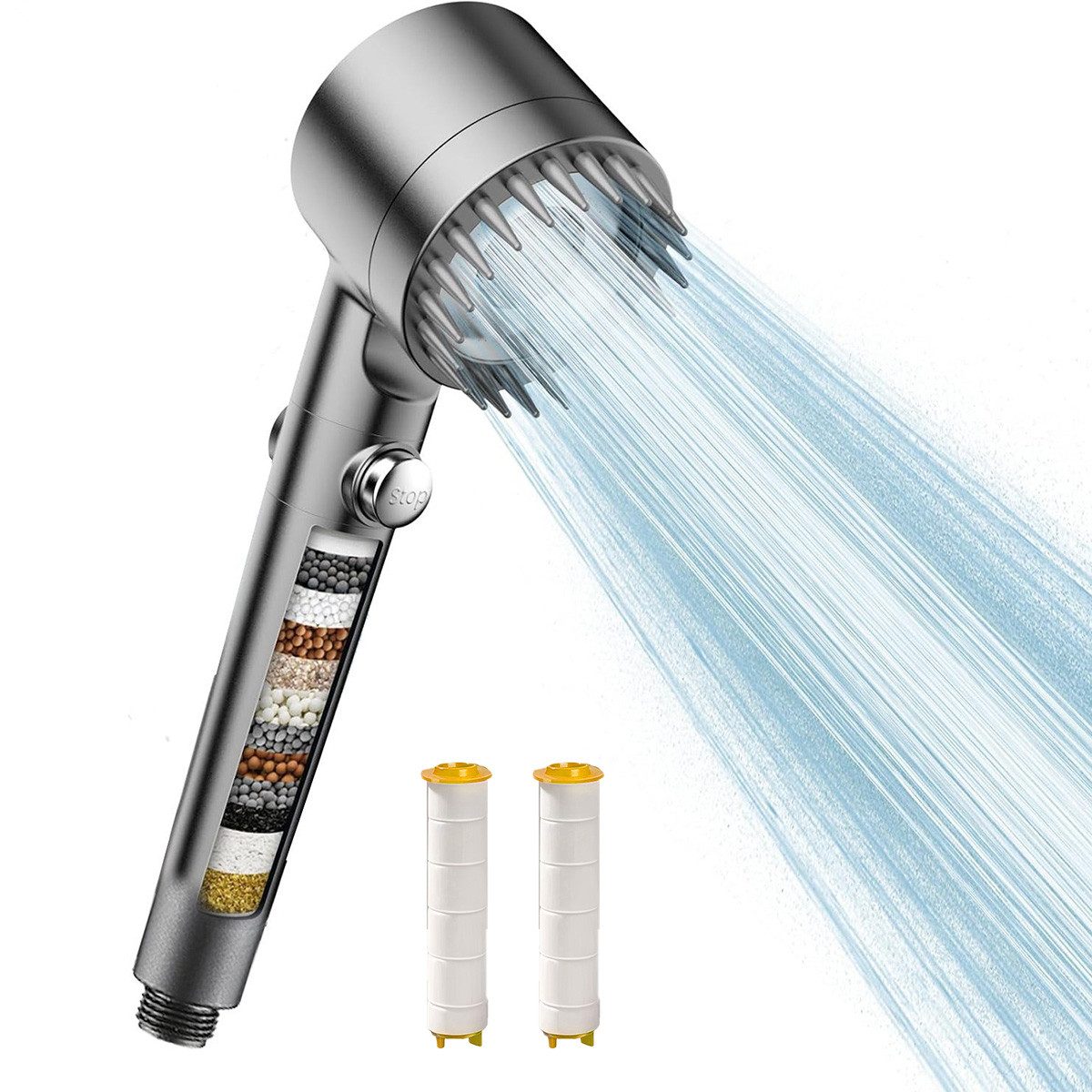 GLIESE Handbrause Massage Spa Handbrause mit 3 Modi, Hochdruck, Filter, (2-tlg)