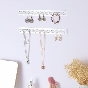 Lubgitsr Schmuckständer 2 Stk. Halskette Wand befestigte Schmuck Organizer hängen mit 12 Haken (2 St)