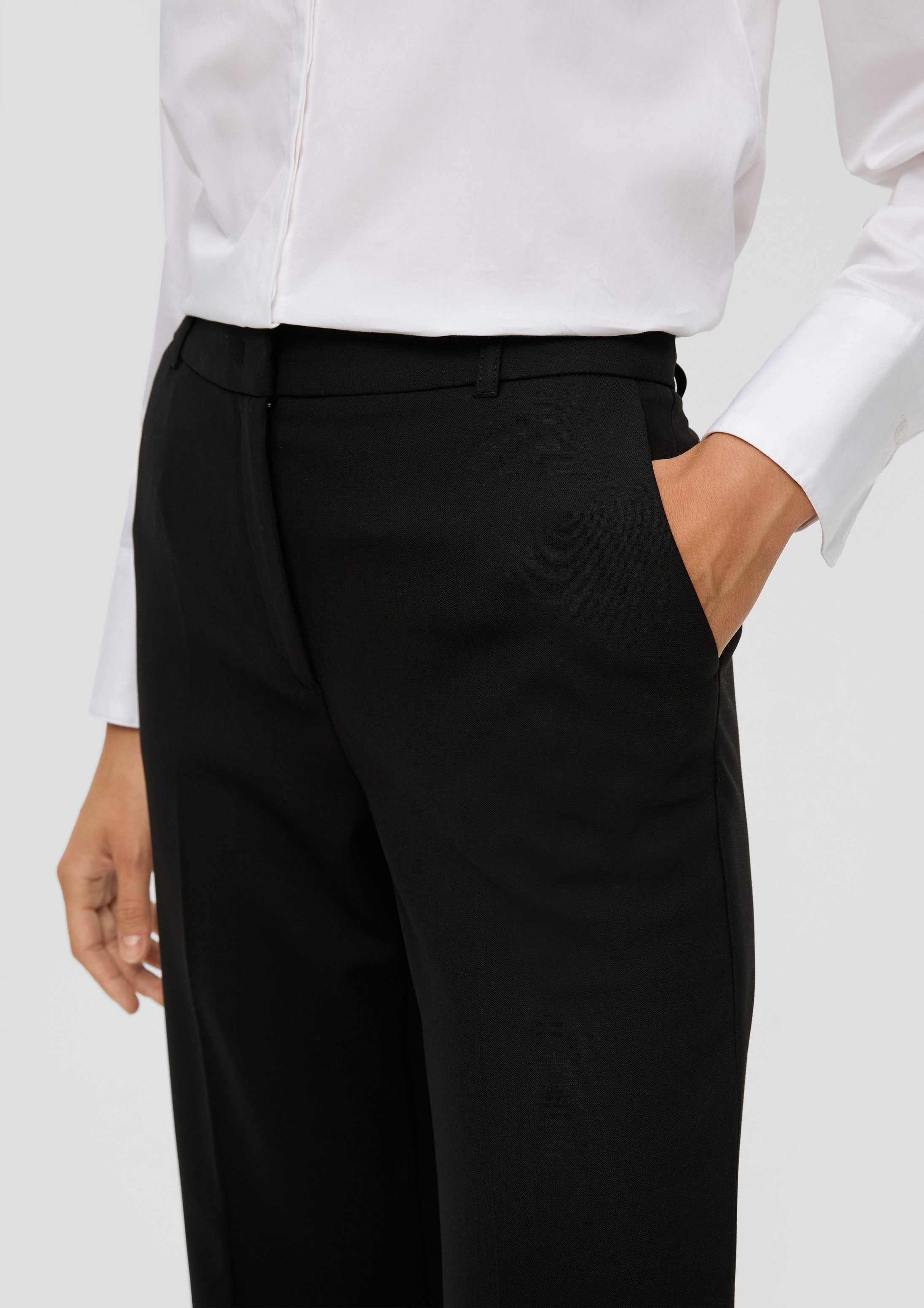 s.Oliver Chinos Hose Regular: Wide Leg Hose aus Viskosemix