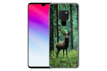 MuchoWow Handyhülle Hirsche - Wald - Bäume - Tiere - Natur, Handyhülle Huawei P40 Lite, Handy Case, Silikon, Bumper Case