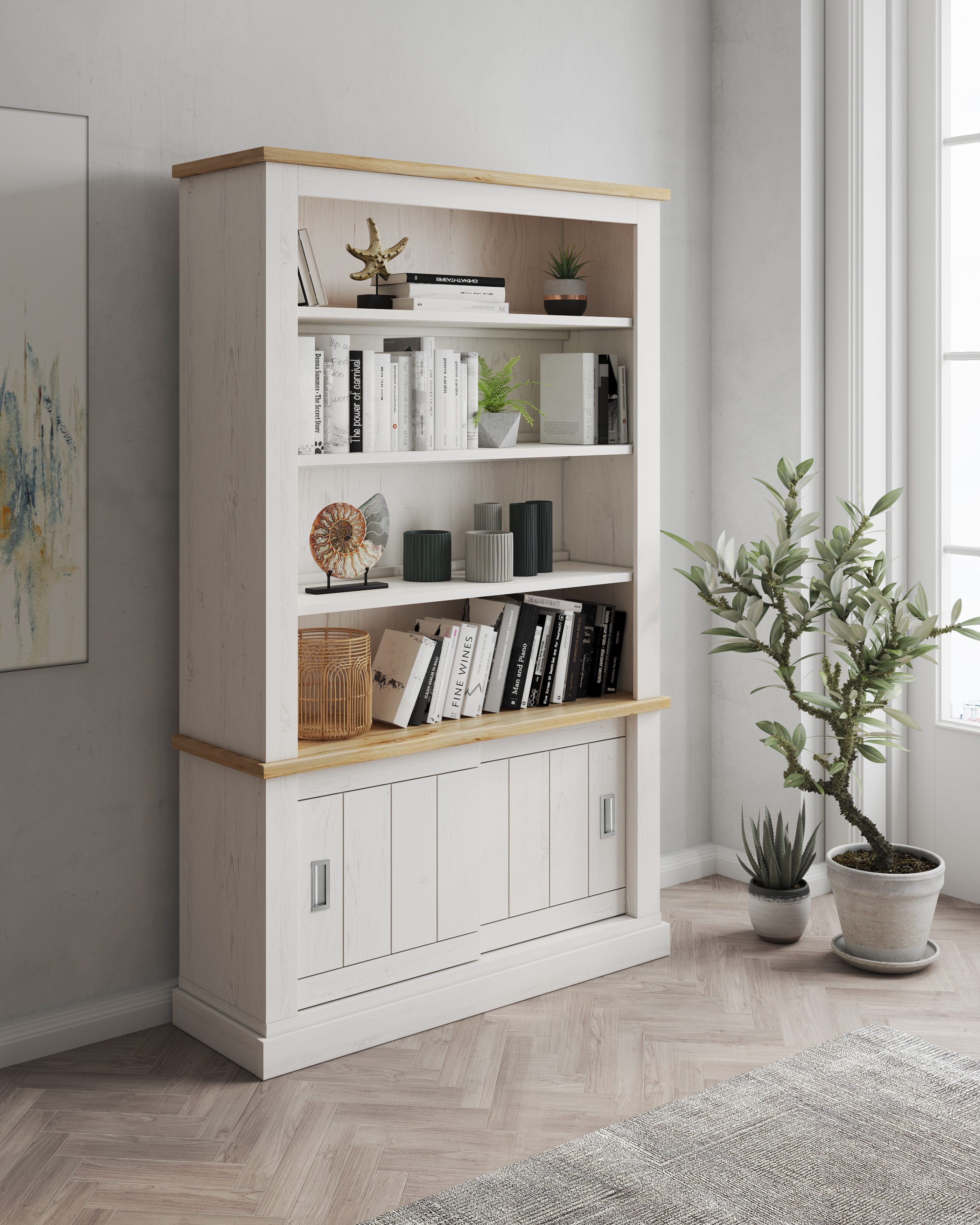 Lookway Bücherregal Regal VINCI Andersen-Kiefer Wotan Eiche günstig online kaufen