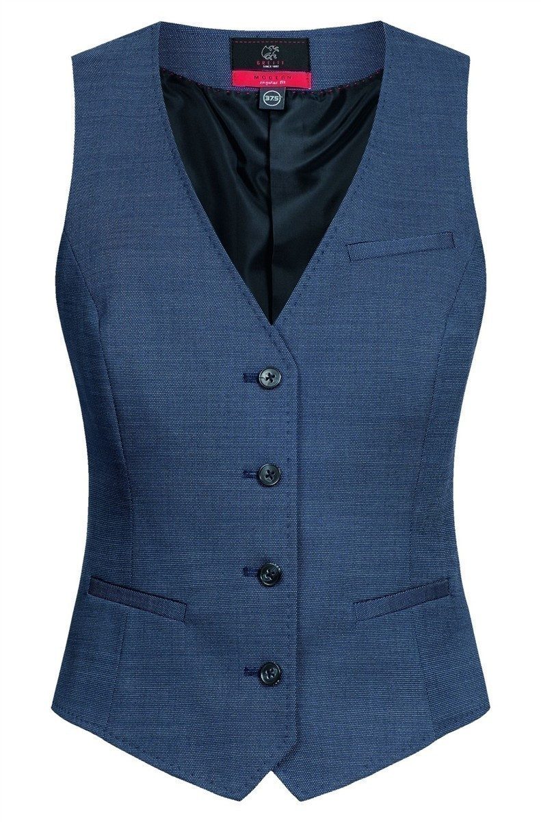 GREIFF Anzugweste Greiff Modern WITH 37.5® Damen Weste Regular Mittelblau PINPOINT