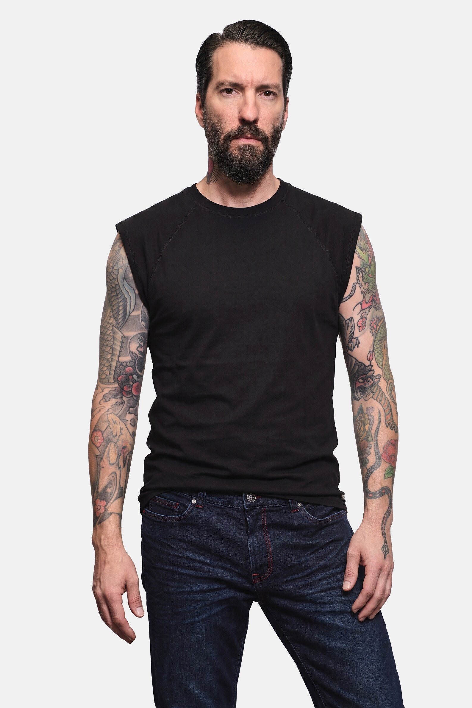 JP1880 T-Shirt Tanktop überschnittene Schultern Rundhals Bestseller – Bild 2 von 4