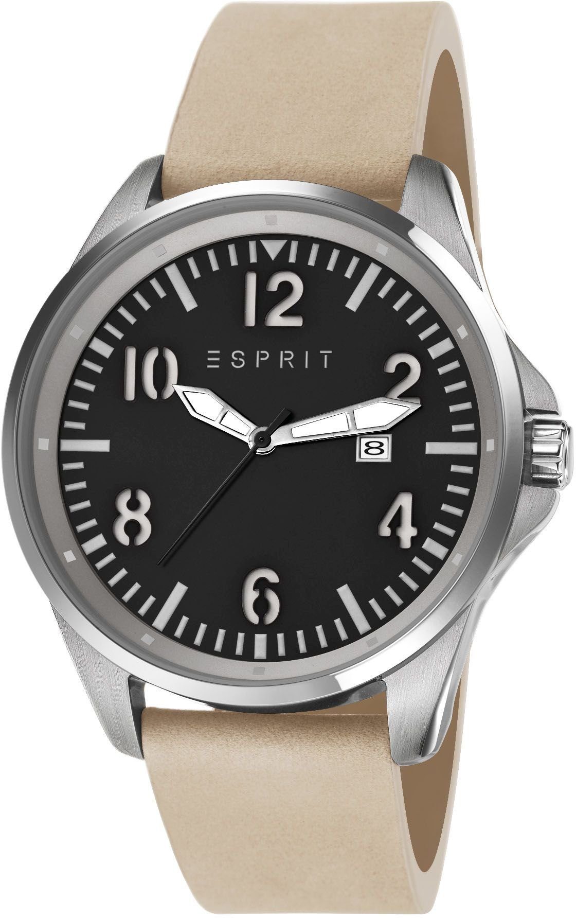 Esprit Quarzuhr Esprit Herren-Armbanduhr Analog Quarz Leder ES107601001 ES107601001, Esprit Herren-Armbanduhr Tallac Brave Analog Quarz Leder ES107601001