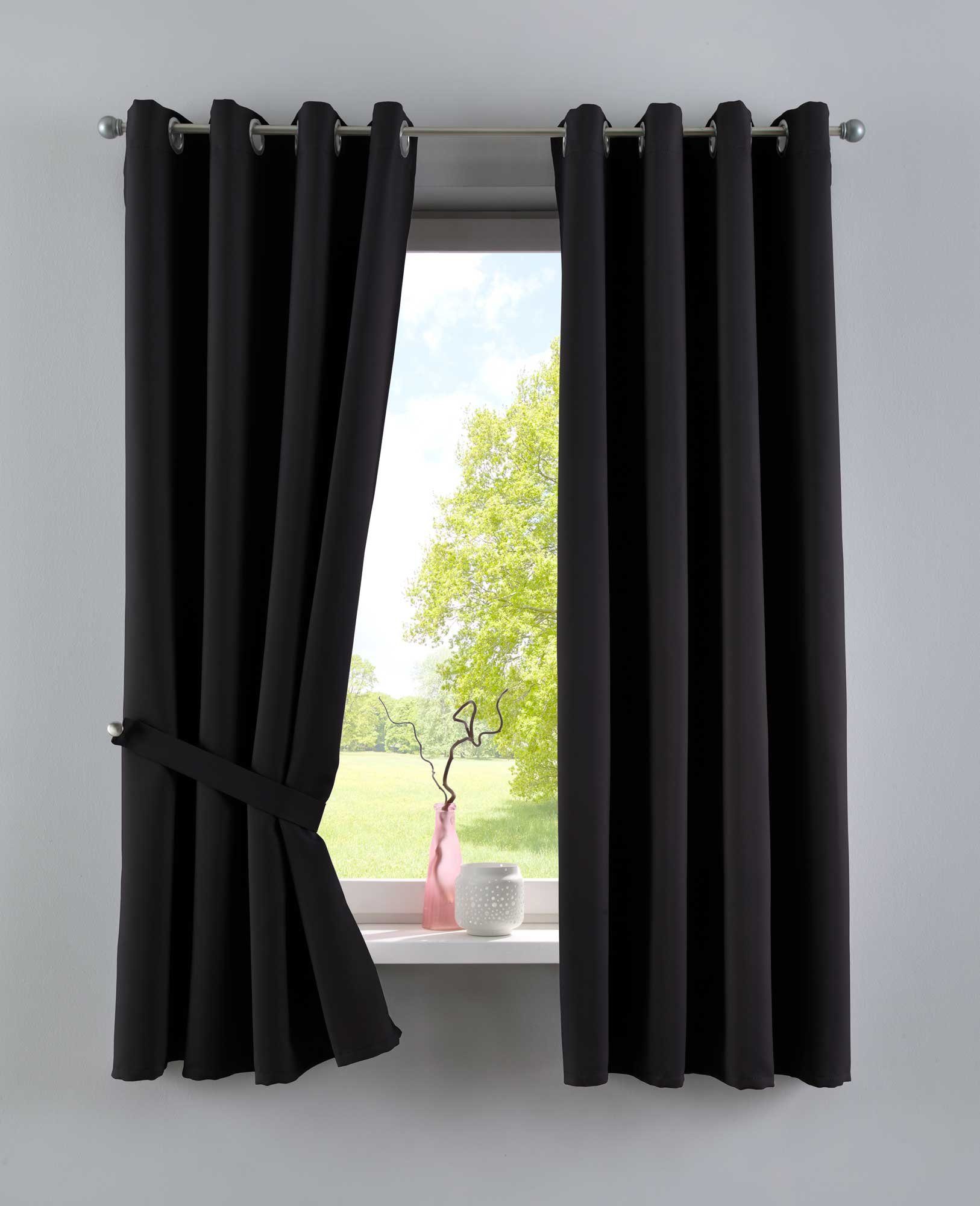 Gardinenbox Verdunkelungsvorhang (2 St), Ösen, verdunkelnd, Polyester, »NewYork« Thermo-Gardinen Blackout 201920600-2