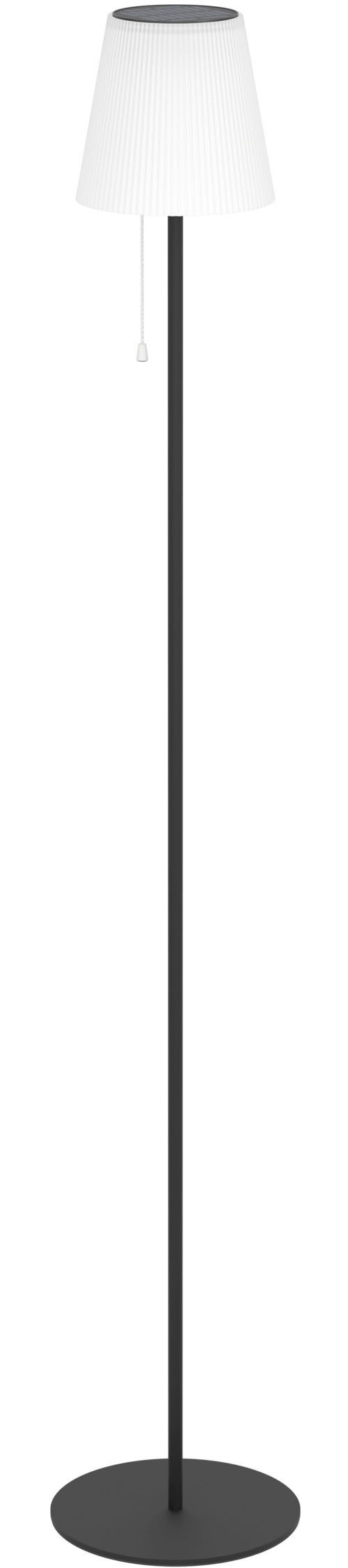 EGLO Stehlampe SCORDIANO-L Stehlampe - Stahl - SOLAR-LED - 2,3W - IP44, Ein-/Ausschalter, USB-Anschluss mit Ladefunktion, LED fest integriert, Kaltweiß, Neutralweiß, Warmweiß, Standleuchte, Leselampe, Wohzimmer, Schlafzimmer, H120 x Ø13 cm