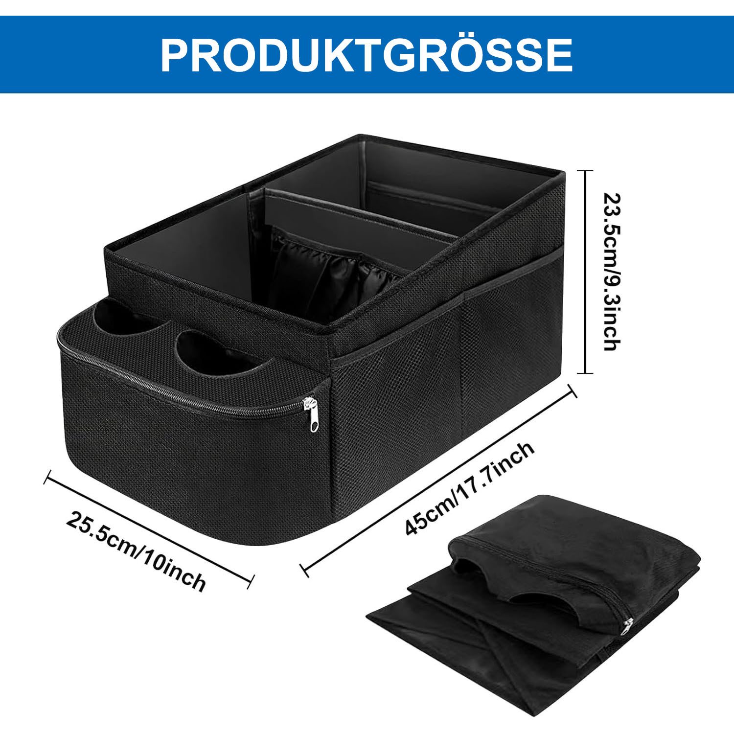 SURFOU Rücksitzorganizer Auto Organizer Rückbank Kinder Beifahrersitz für Beifahrersitz (Aufbewahrungsbox mit Becherhaltern und Netztaschen), für 4 Spielzeug Bücher Snacks mit Getränkehalter und Staufächern