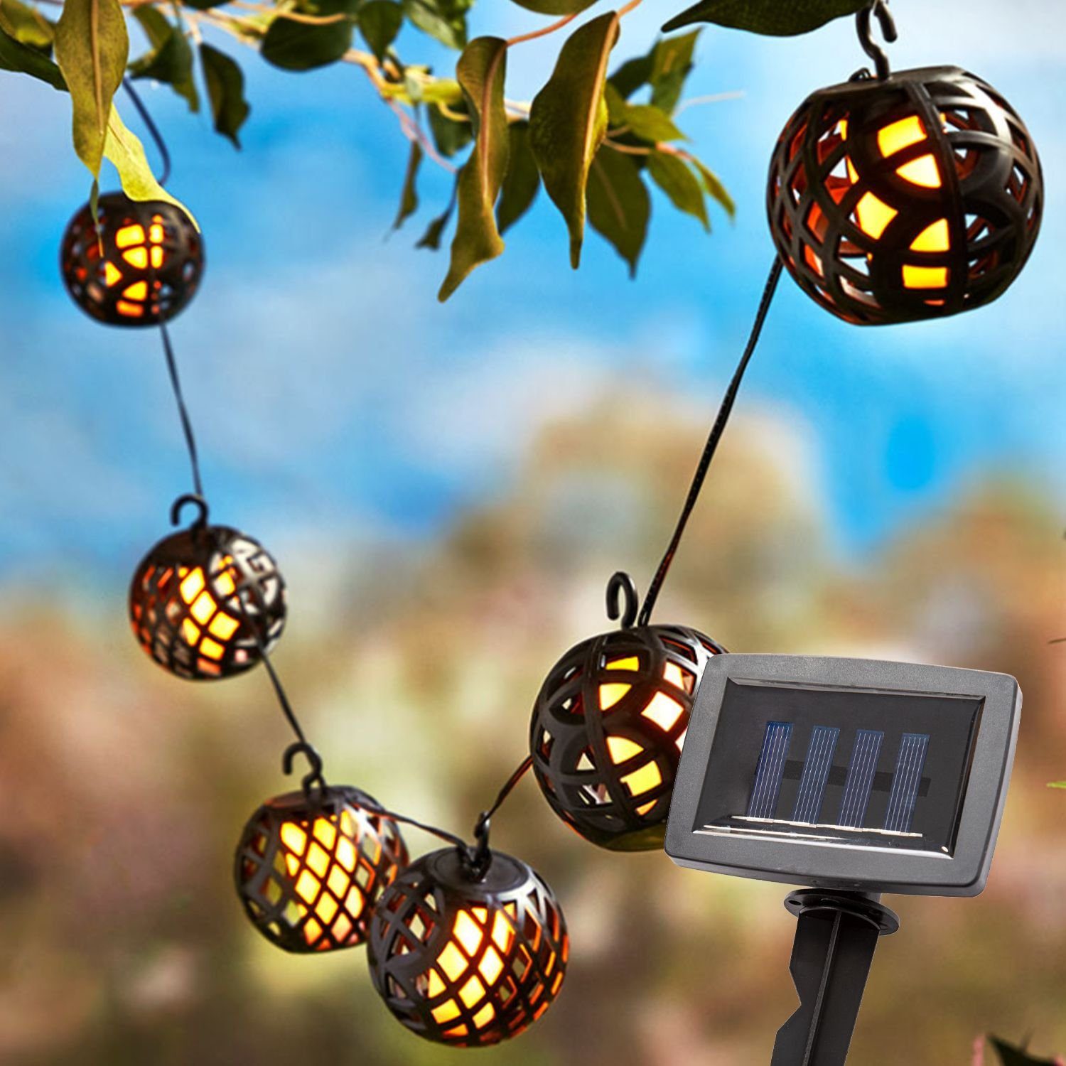 bmf-versand LED Solarleuchte Nino Leuchten Solarleuchte Garten Solar Lichterkette Solarlampe