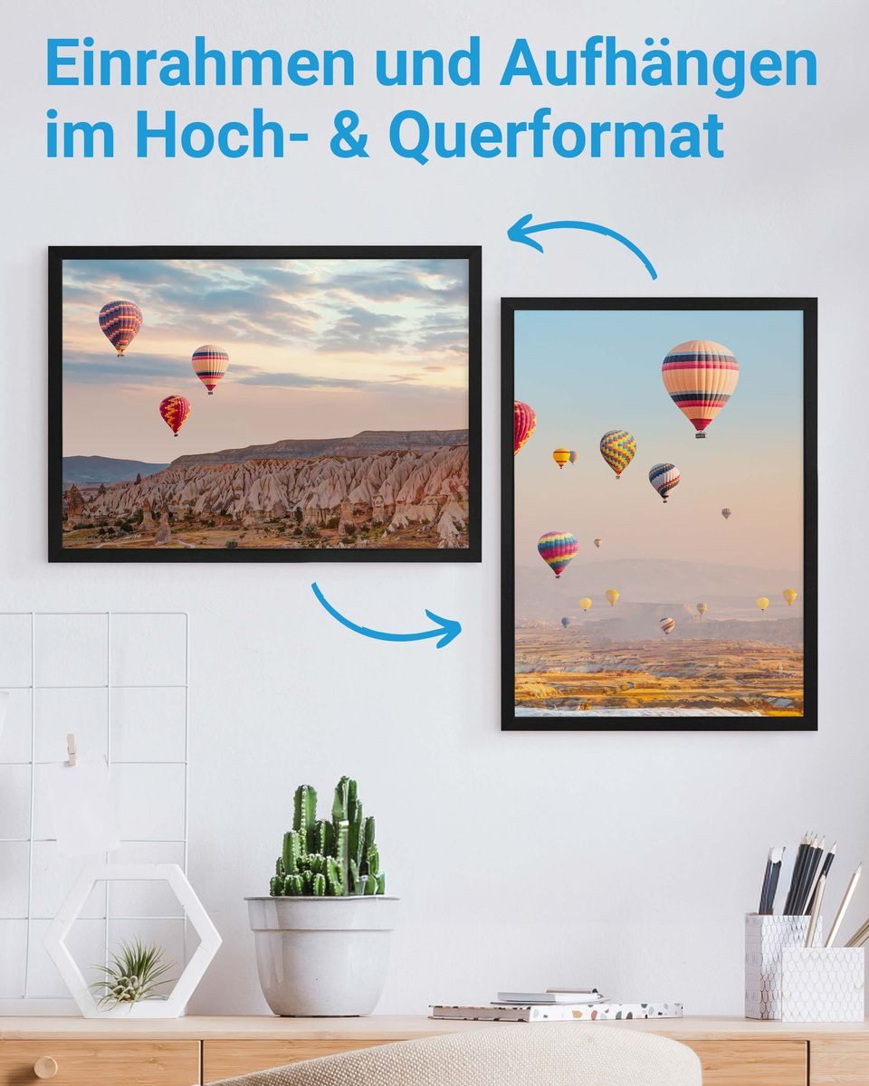 PHOTOLINI Bilderrahmen modern mit bruchsicherem Acrylglas, Holz MDF für Fotos & Poster, für 1 Bilder (1 Einzelrahmen), Posterrahmen A3 30x42 cm zum Aufhängen – Bild 4 von 5