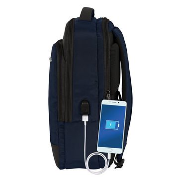safta Rucksack Safta Laptop- und Tablet-Rucksack mit USB-Anschluss Business Dunkelbla