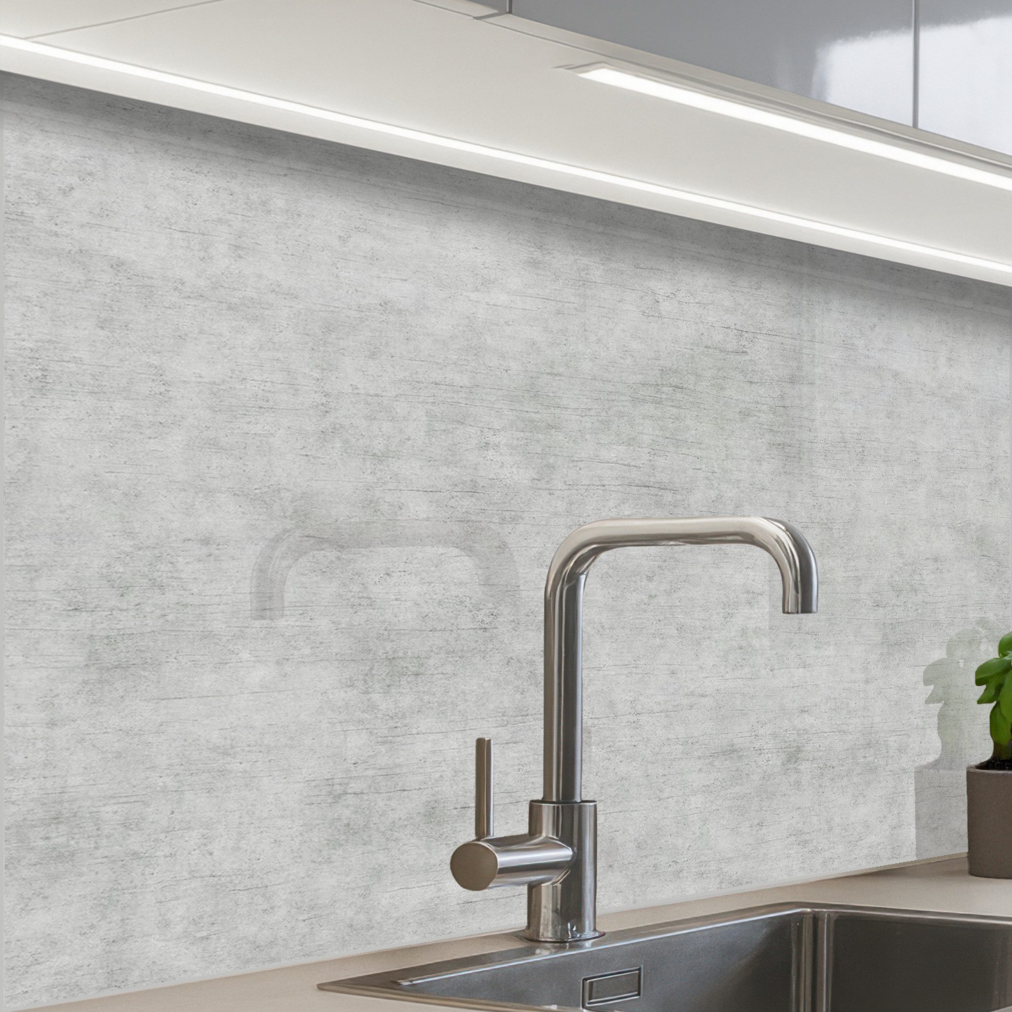 KitchenYeah Küchenrückwand selbstklebend Beton - Grau - Industriell - Muste günstig online kaufen