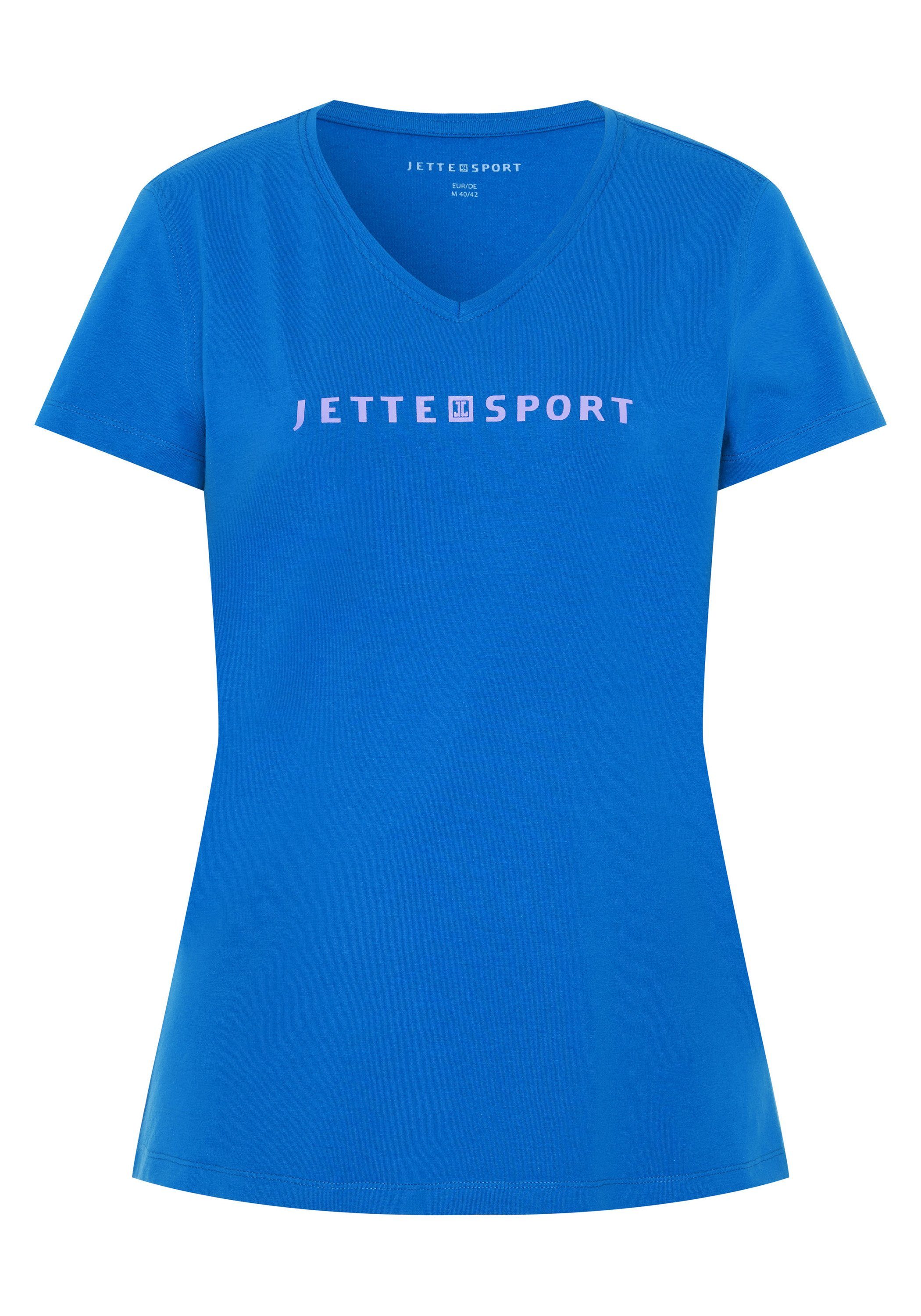 JETTE SPORT Print-Shirt mit Logo-Pigment-Print 19-4150 Princess Blue
