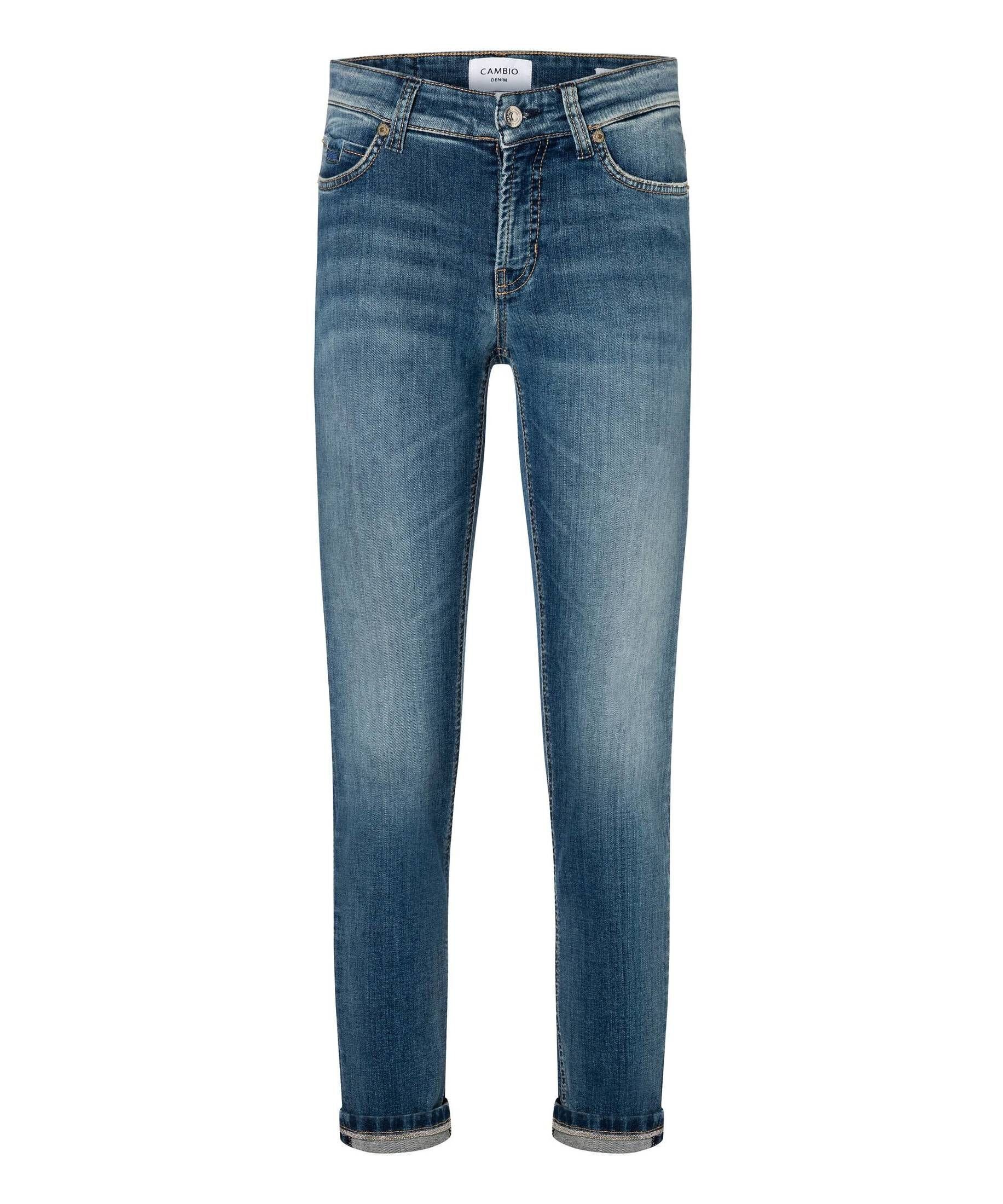 Cambio 5-Pocket-Jeans Damen Jeans PARIS CROPPED Slim Fit verkürzt (1-tlg)