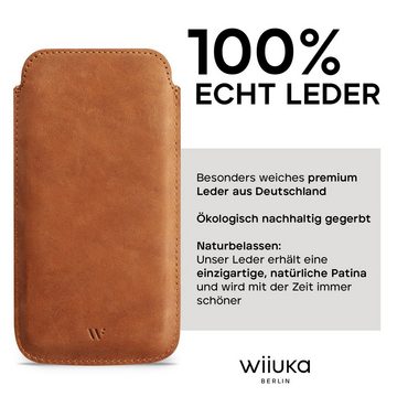 wiiuka Handyhülle sliiv MORE Hülle für iPhone 15 Pro Max, Tasche Handgefertigt - Echt Leder, Premium Case