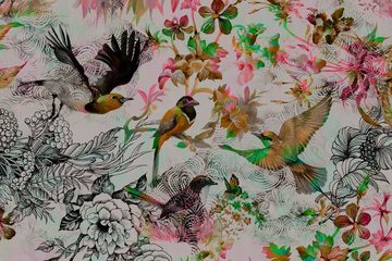 A.S. Création Leinwandbild funky birds, Vögel (1 St), Keilrahmen Bild mit Vögel Floral