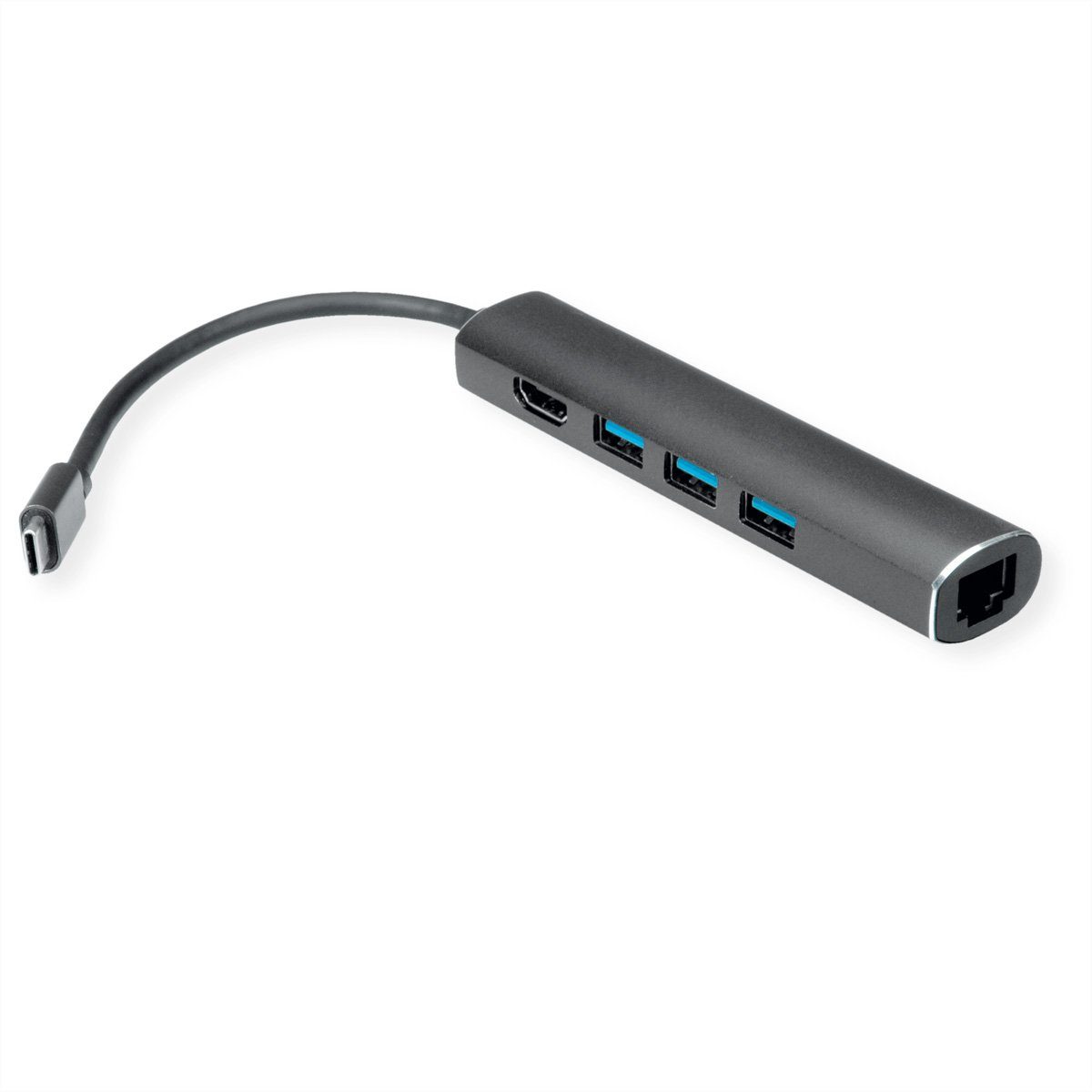 USB Typ C Dockingstation, HDMI 4K, 3x USB Typ A, Gigabit Ethernet Computer-Adapter