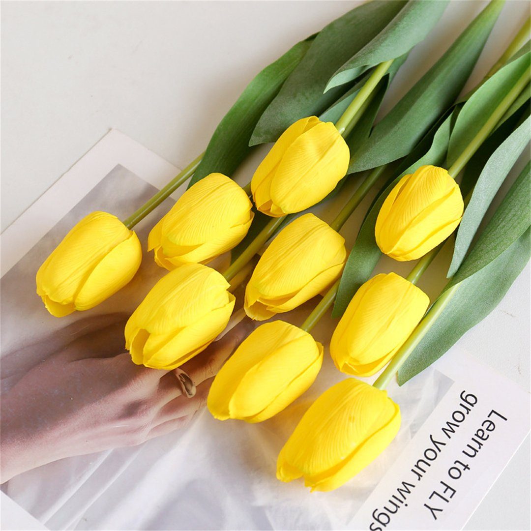 Kunstblumenstrauß Stilvolle künstliche Tulpenblumen, L.Ru UG Gelb