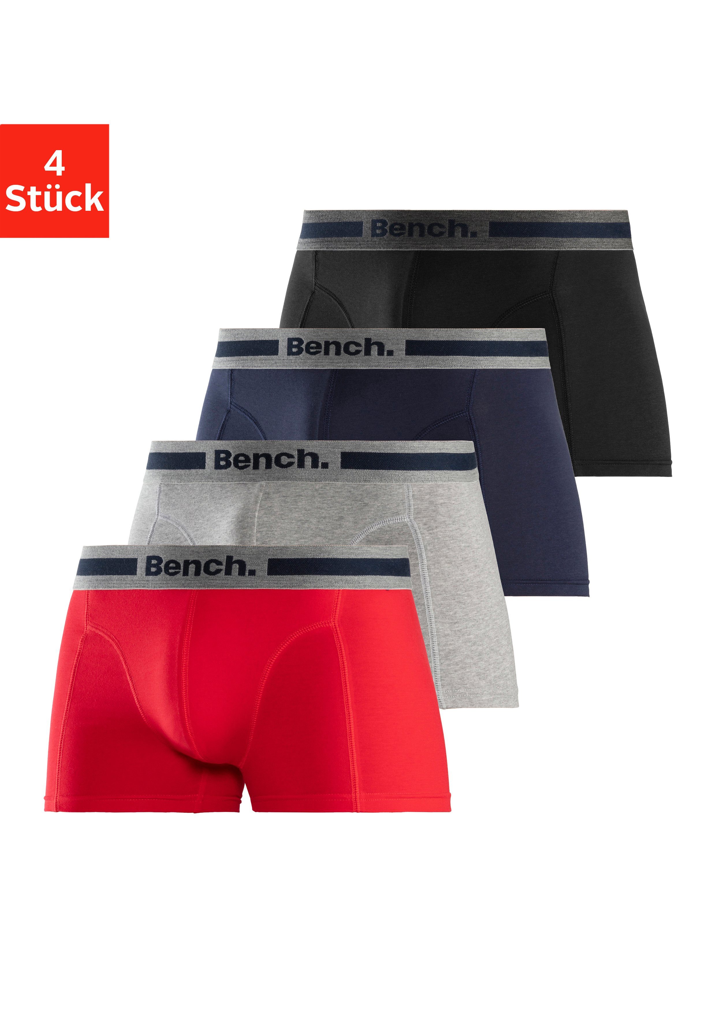 Bench. Boxer Boxershorts für Herren (Packung, 4-St) Unterhosen mit Overlock-Nähten vorn