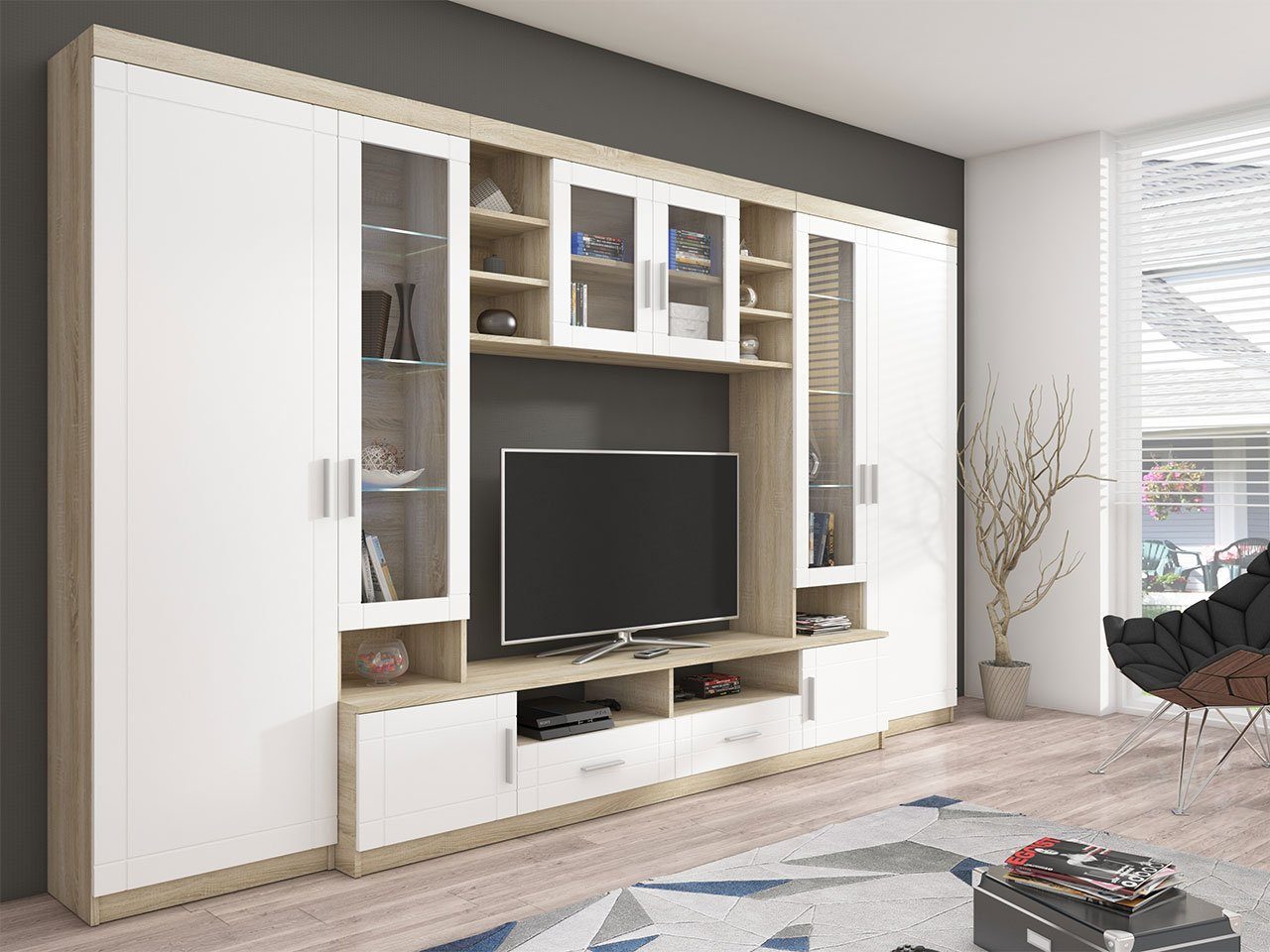 MIRJAN24 Wohnwand Paris, (Komplett-Set, Hochschranke, Hochvitrine, günstig online kaufen