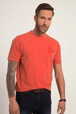 JP1880 T-Shirt T-Shirt Halbarm Vintage Look Badges Rundhals