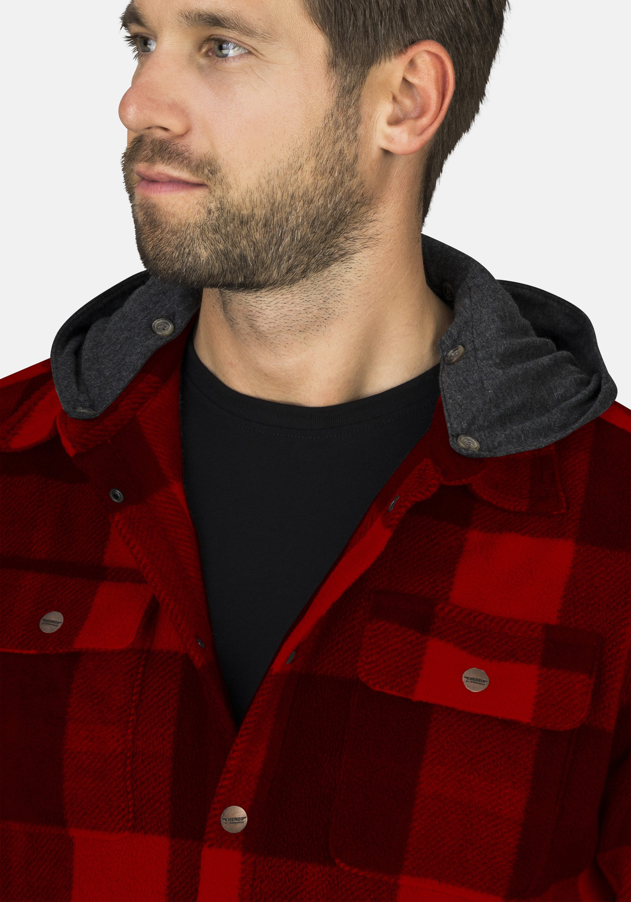 HERO by John Medoox Kapuzenhemd HUNTER Workwear Arbeitshemd mit Kapuze Arbeitshemd mit Kapuze Funktionsqualität für Herren – Bild 3 von 4