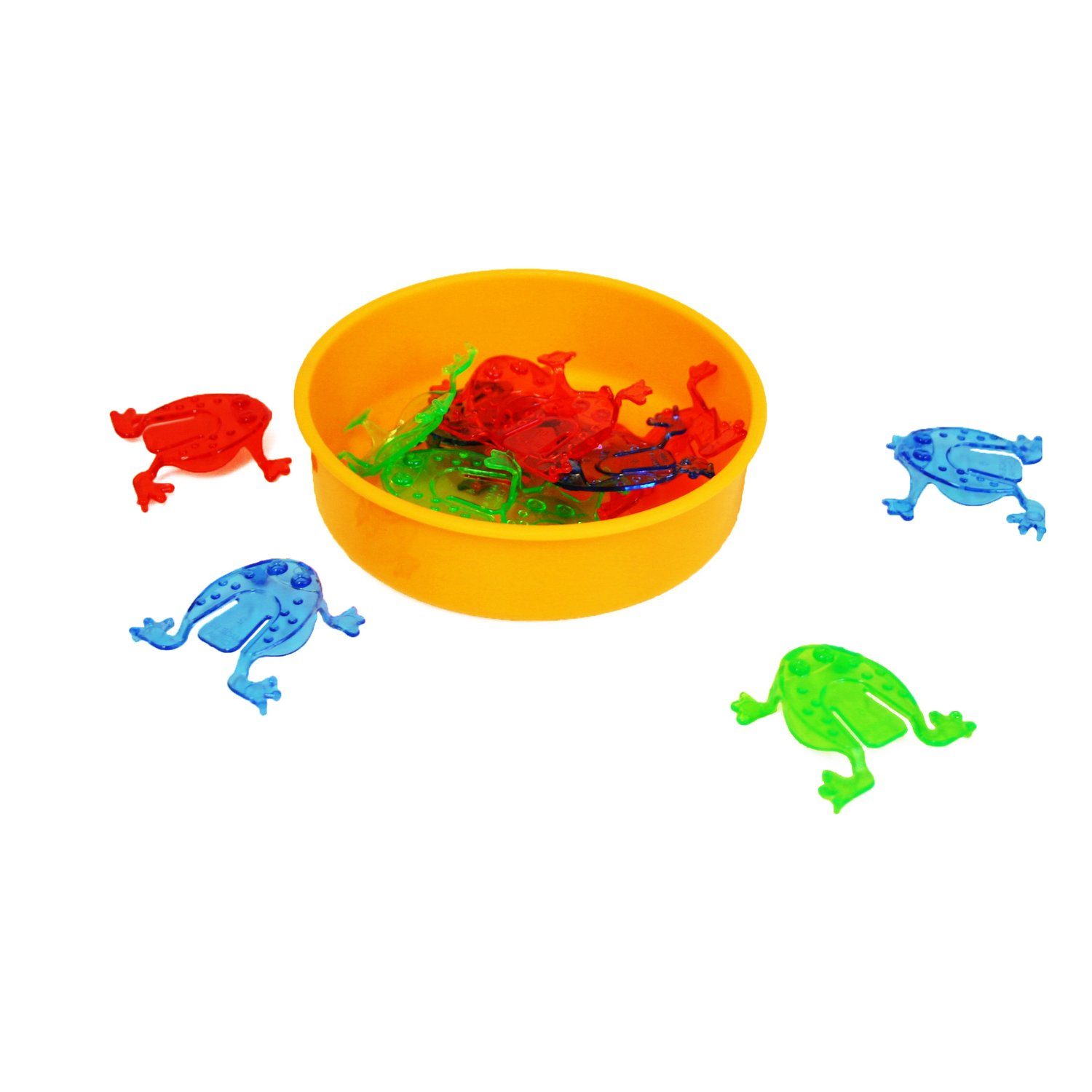 EDUPLAY Lernspielzeug Froschhüpfspiel mit Kunststoffschale, 12 Frösche in 3 Farben