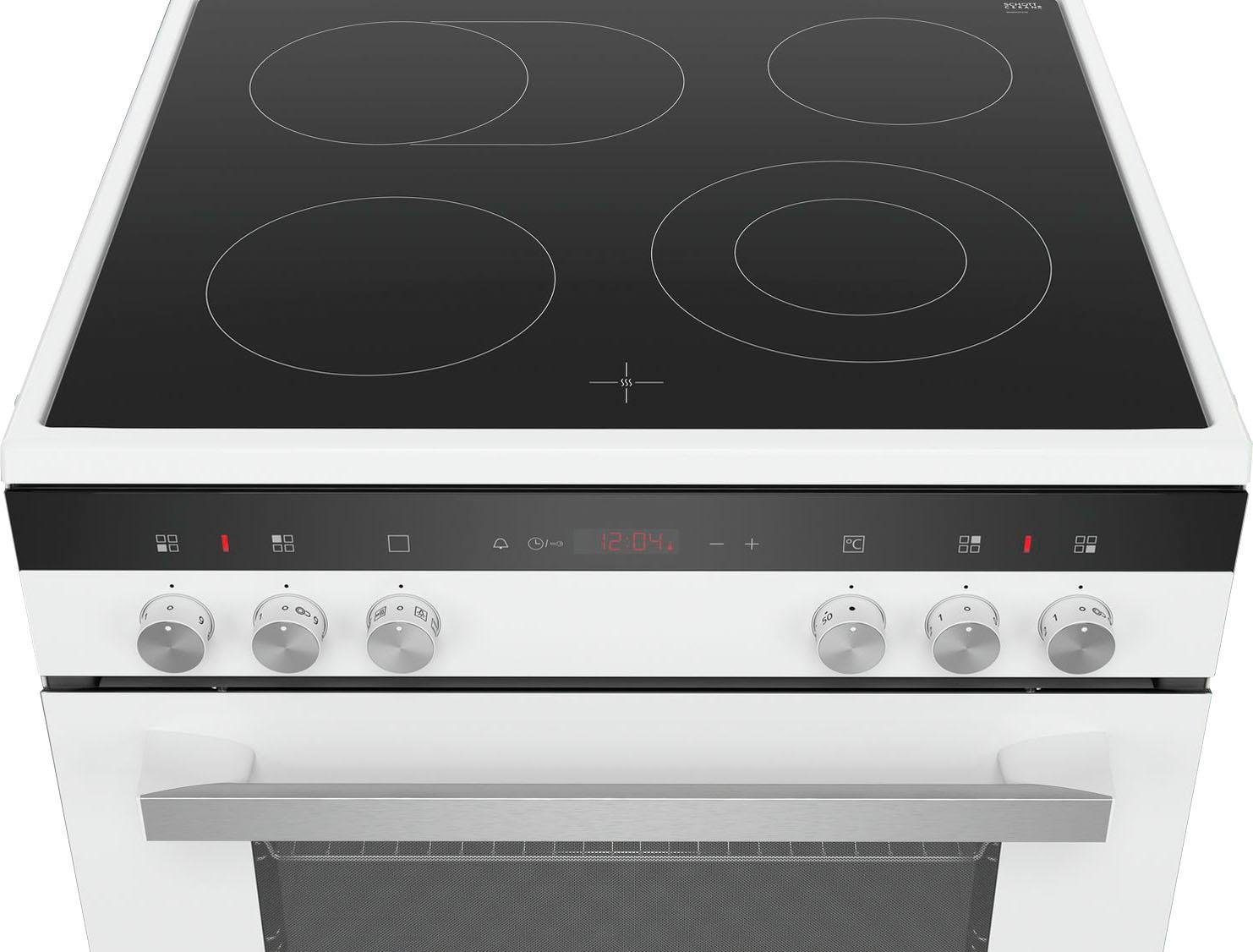 SIEMENS Elektro-Standherd iQ300 HK9R3A220, mit Teleskopauszug nachrüstbar, ecoClean, Perfekte Back- und Bratergebnisse dank Glaskeramik und 3D Heißluft