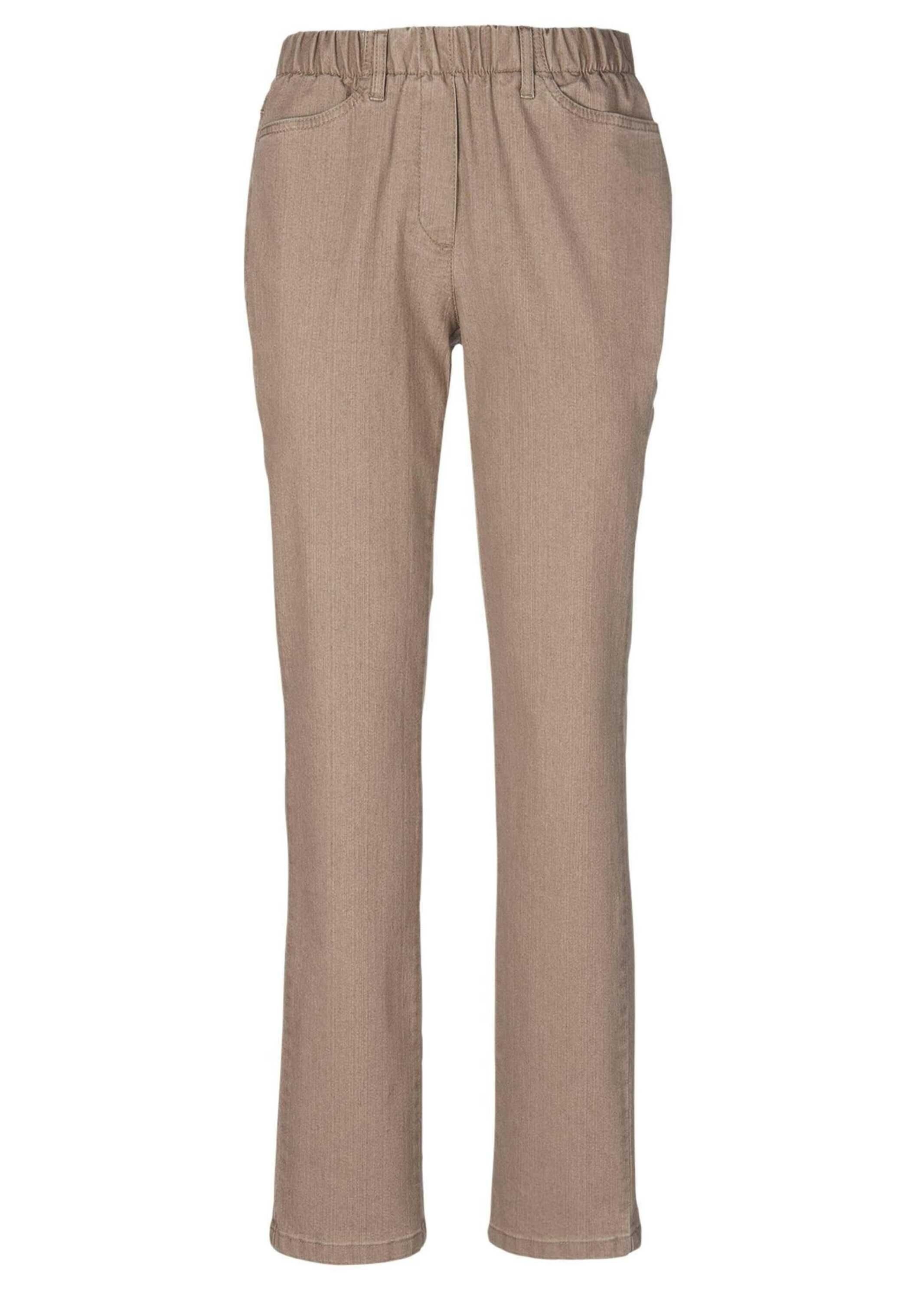 beige Jeans Klassische Jeansschlupfhose GOLDNER Bequeme LOUISA